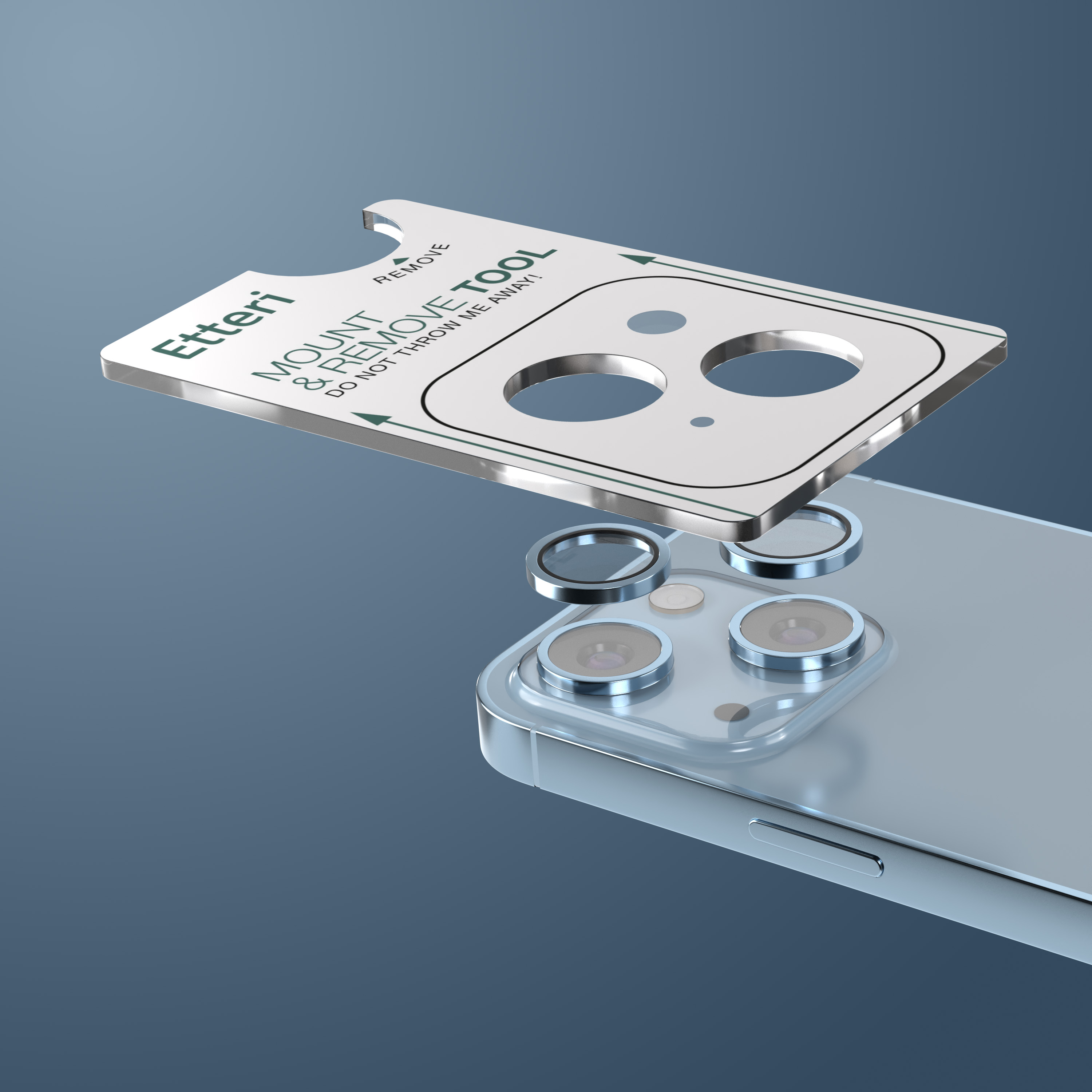 Strumento per montare e rimuovere fotocamere smartphone sopra un cellulare.