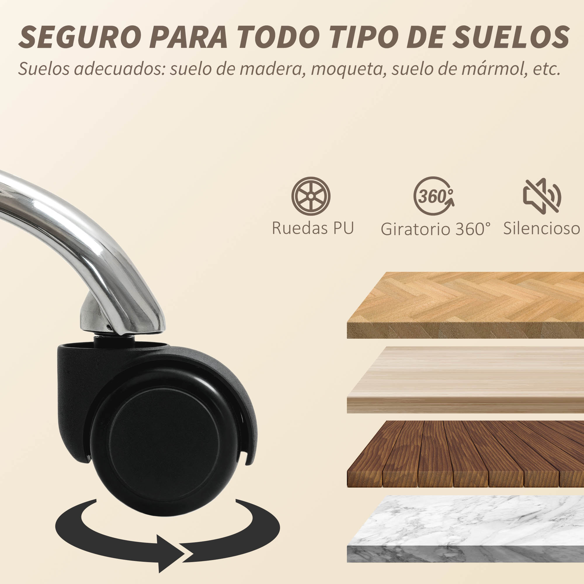 Una rueda giratoria con flecha y cuatro muestras de suelo.