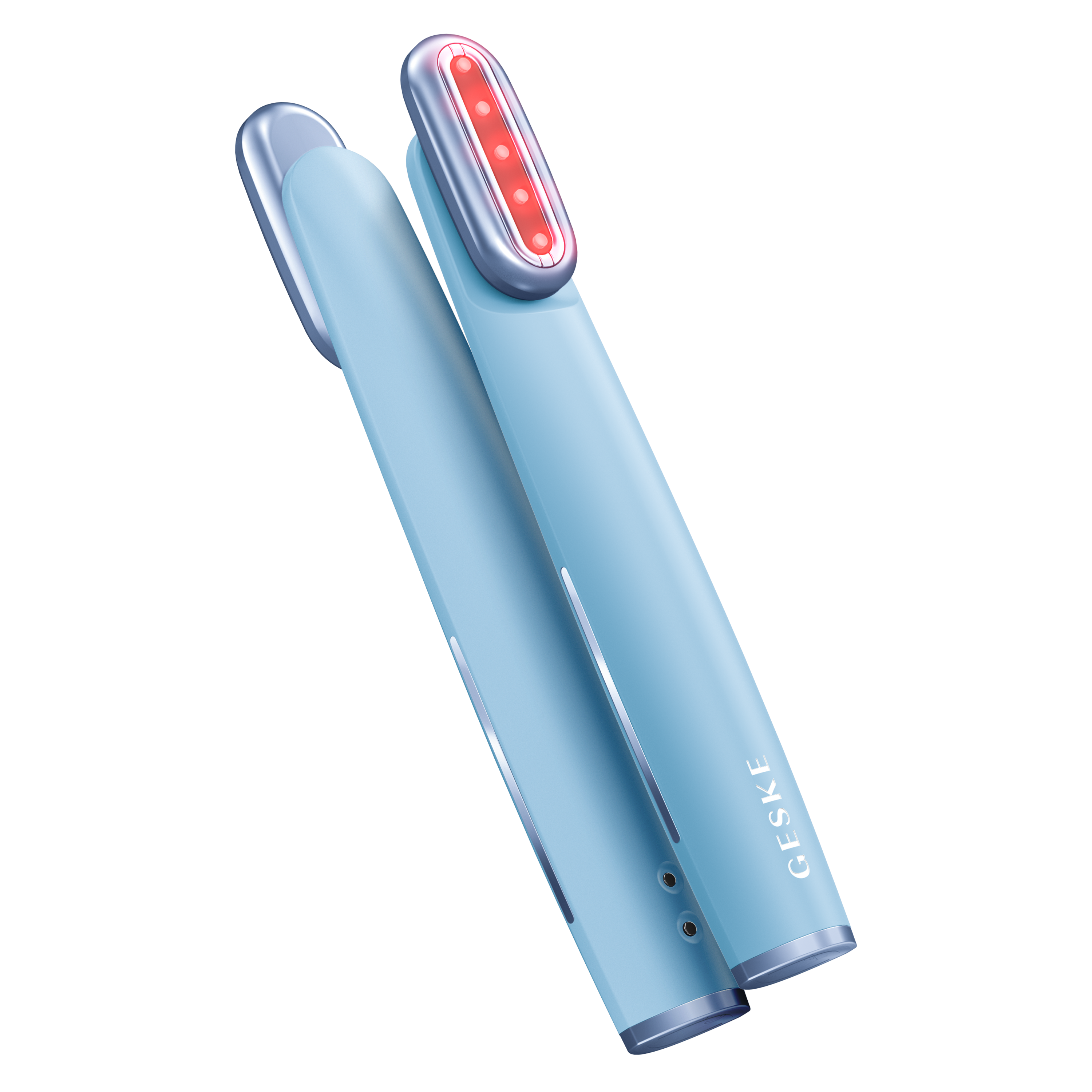 GESKE Kırmızı Led Terapili Titreşimli ve Döner Başlıklı Skin Firming W Yüz Sıkılaştırma Cihazı Beyaz