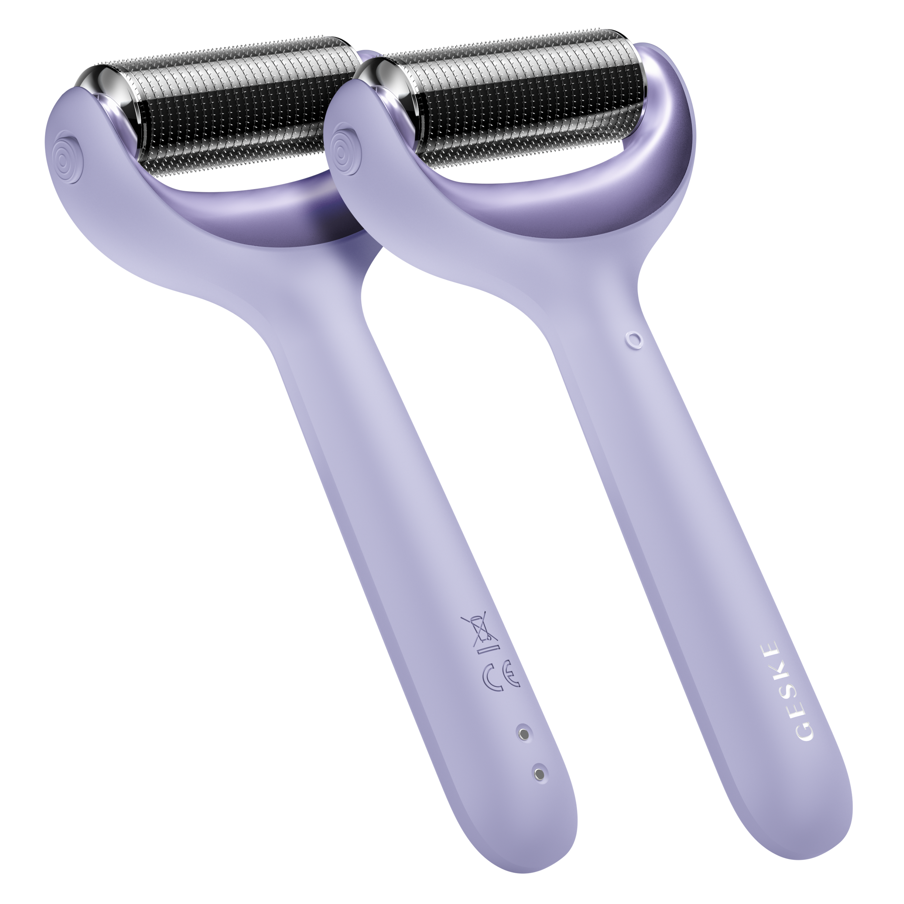 GESKE Mikro İğneli, Buz Başlığı, Pembe Kuvars Başlıklı MicroNeedle Face & Body Rolle Dermaroller Yüz Bakım Cihazı Beyaz