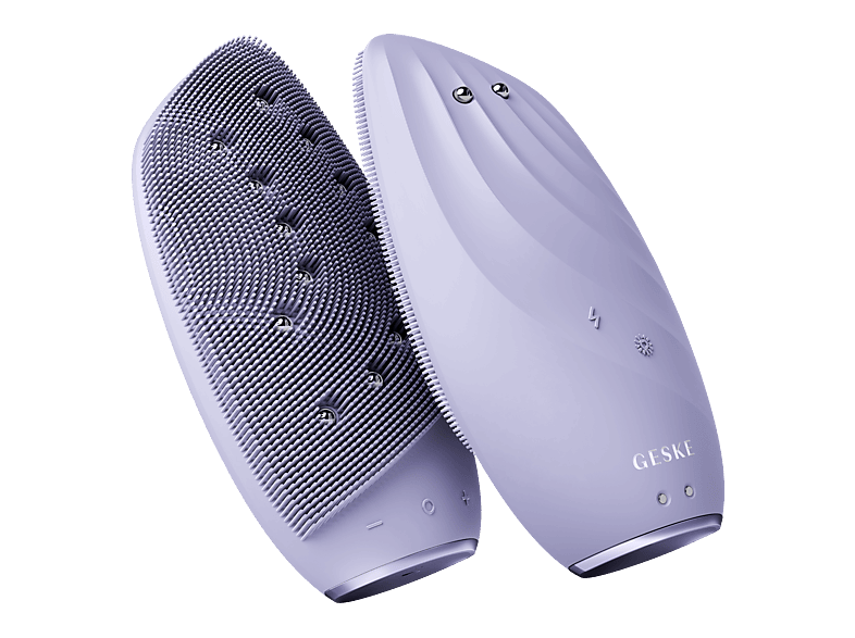 GESKE Termal Temizleme ve Sonic Thermo Facial Brush Face-Lifter Mikro Akım Yüz Sıkılaştırma Cihazı Mor