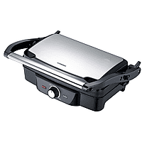 MediaMarkt MELISSA Panini / Tafelgrill 1600W Zwart / Roestvrijstalen bovenbehuizing Contact Grill RVS / Zwart aanbieding