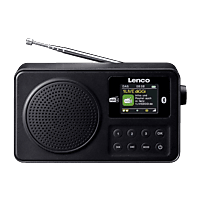 MediaMarkt LENCO Draagbare DAB+/FM-radio met Bluetooth Zwart Radio Zwart aanbieding