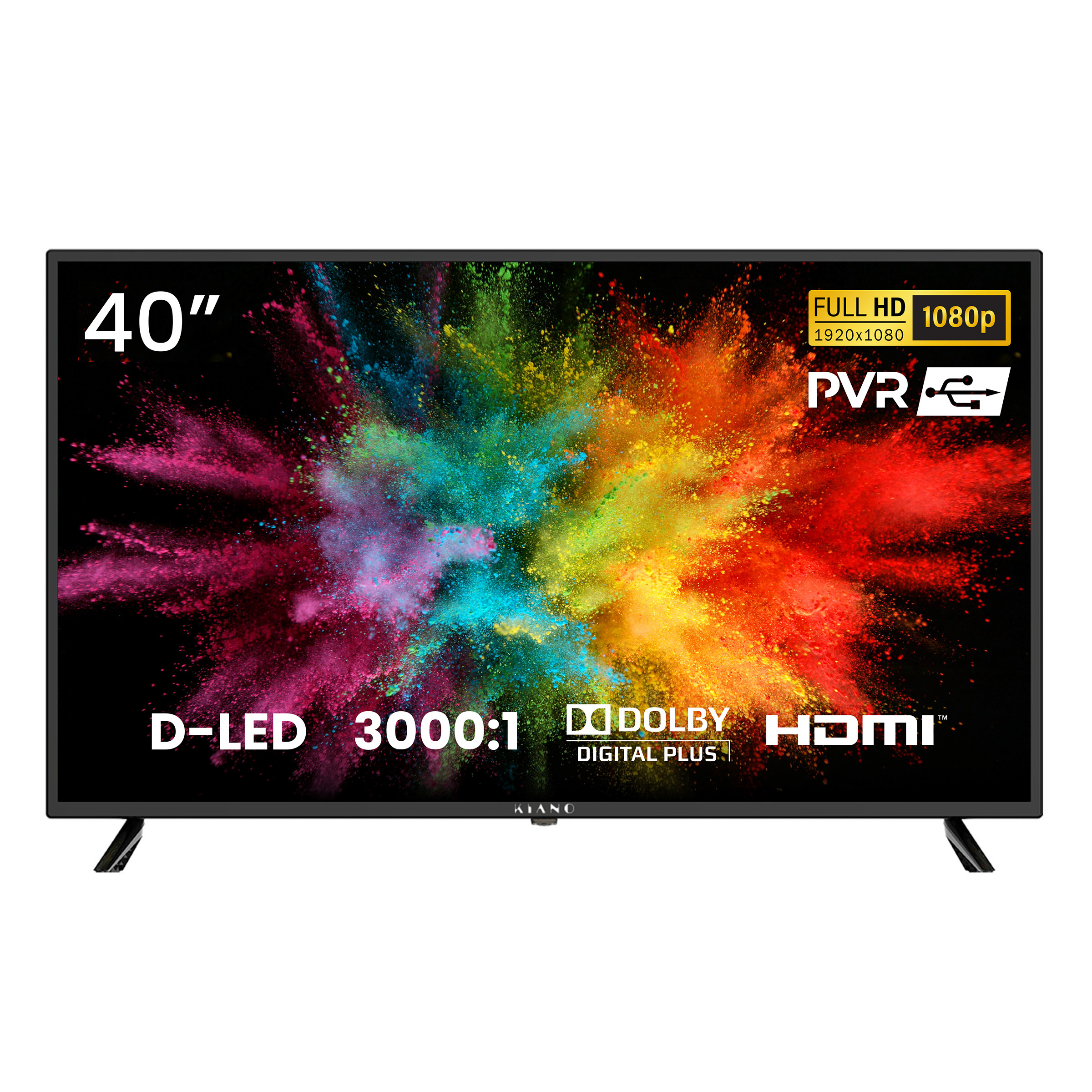 Un TV D-LED da 40 pollici Full HD 1080p con vivaci esplosioni di colore.