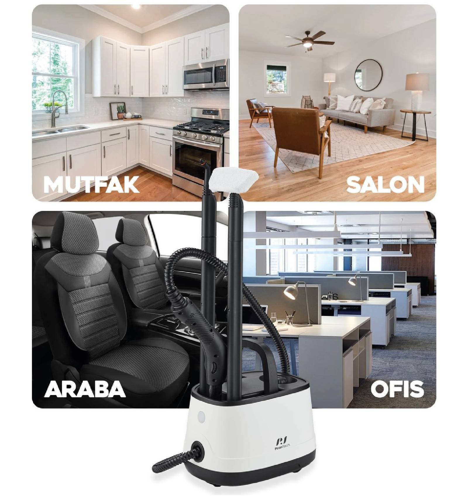 Mutfak, oturma odası, araba ve ofis için buharlı temizleyici.