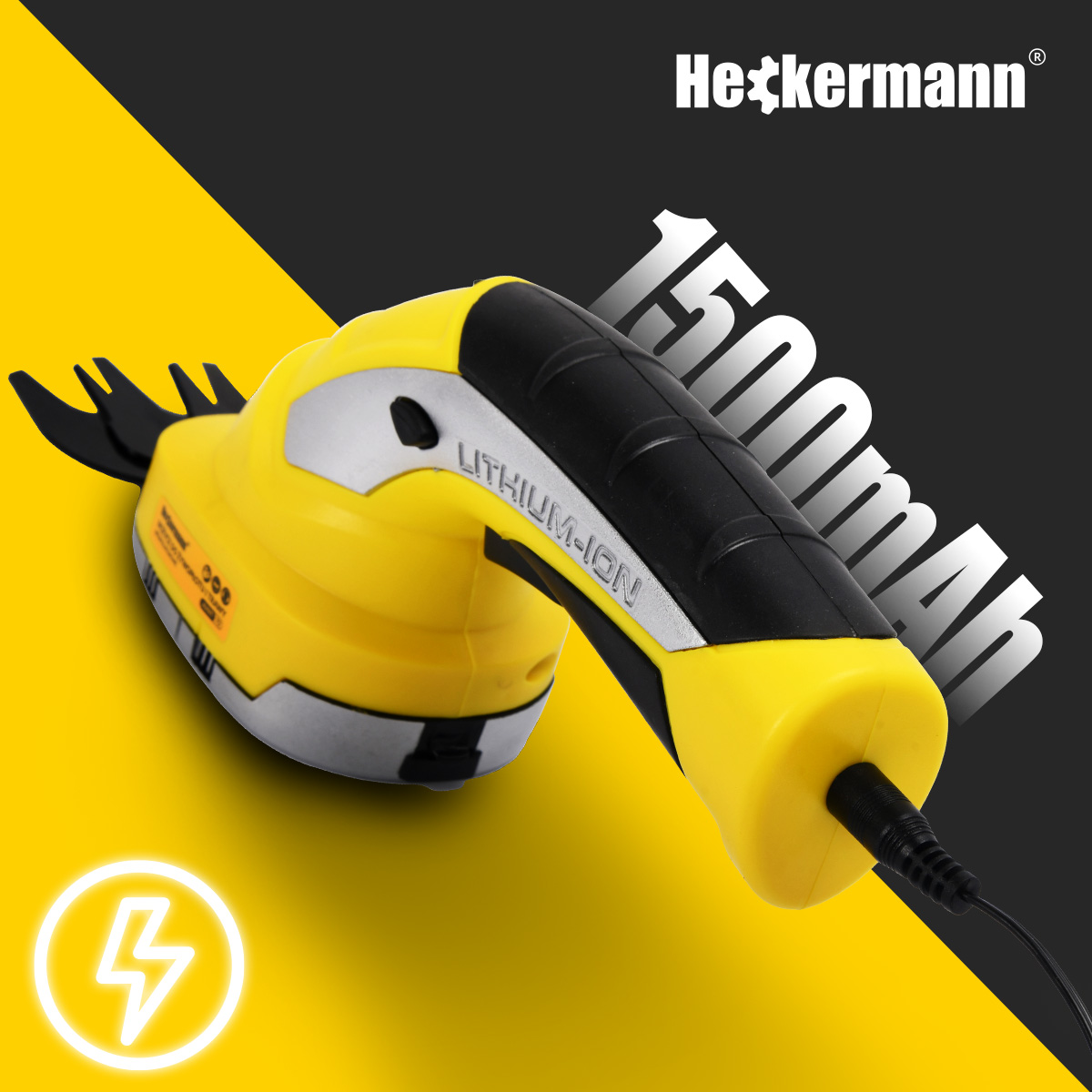 Żółto-czarna przycinarka do żywopłotu z 