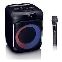 MediaMarkt LENCO Compacte IPX4 Bluetooth partyluidspreker met draadloze microfoon Bluetooth Party Speaker Zwart aanbieding