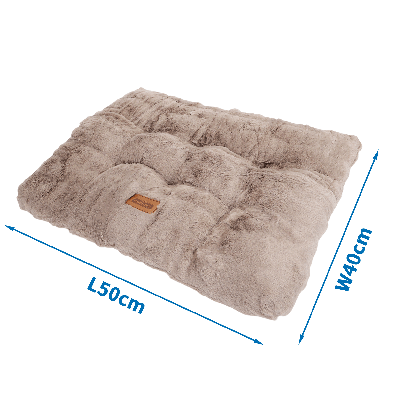 Cama suave para mascotas, beige, 50x40cm, con superficie acolchada.
