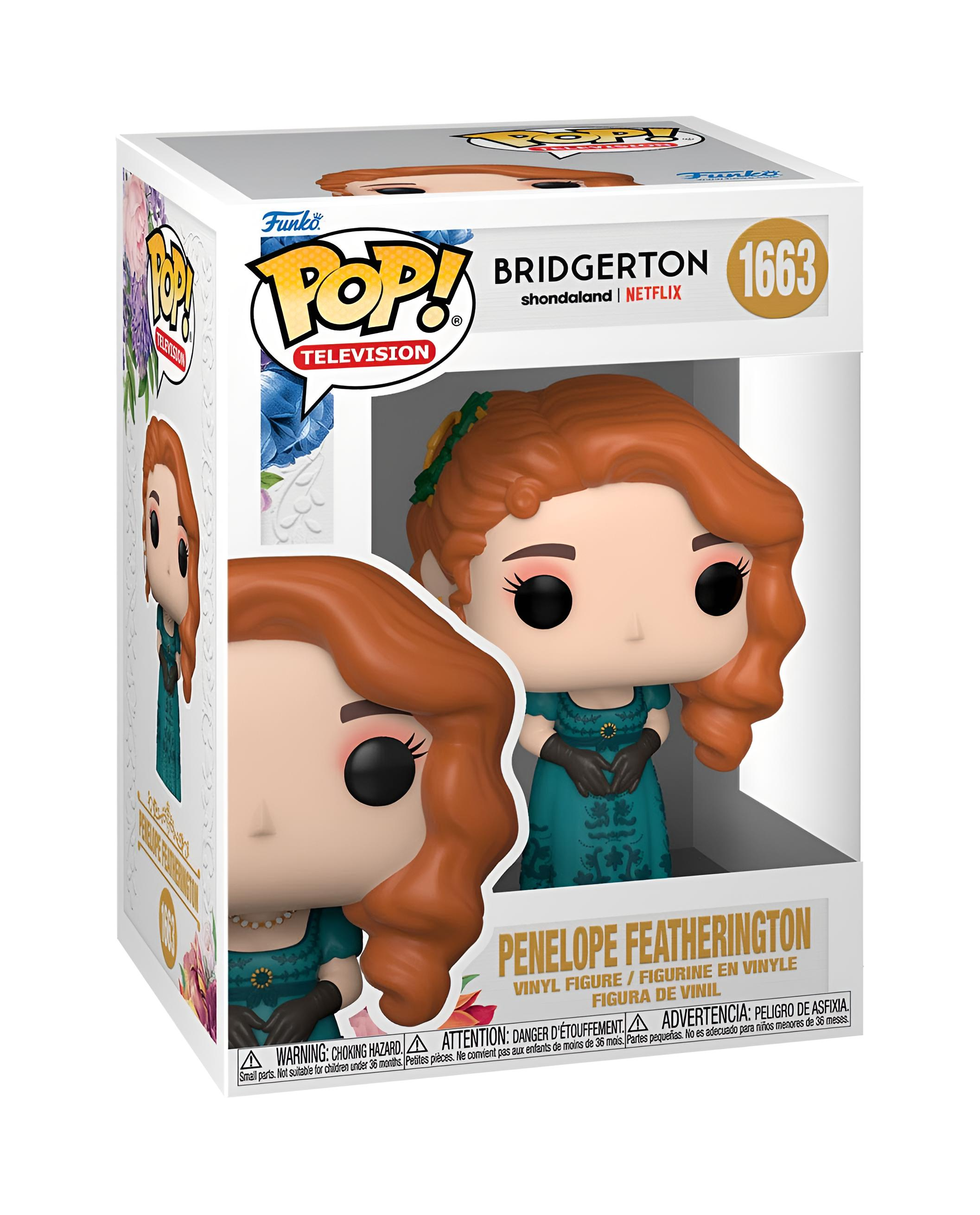Figura Funko Pop! Bridgerton #1663 de Penelope Featherington con vestido verde.
