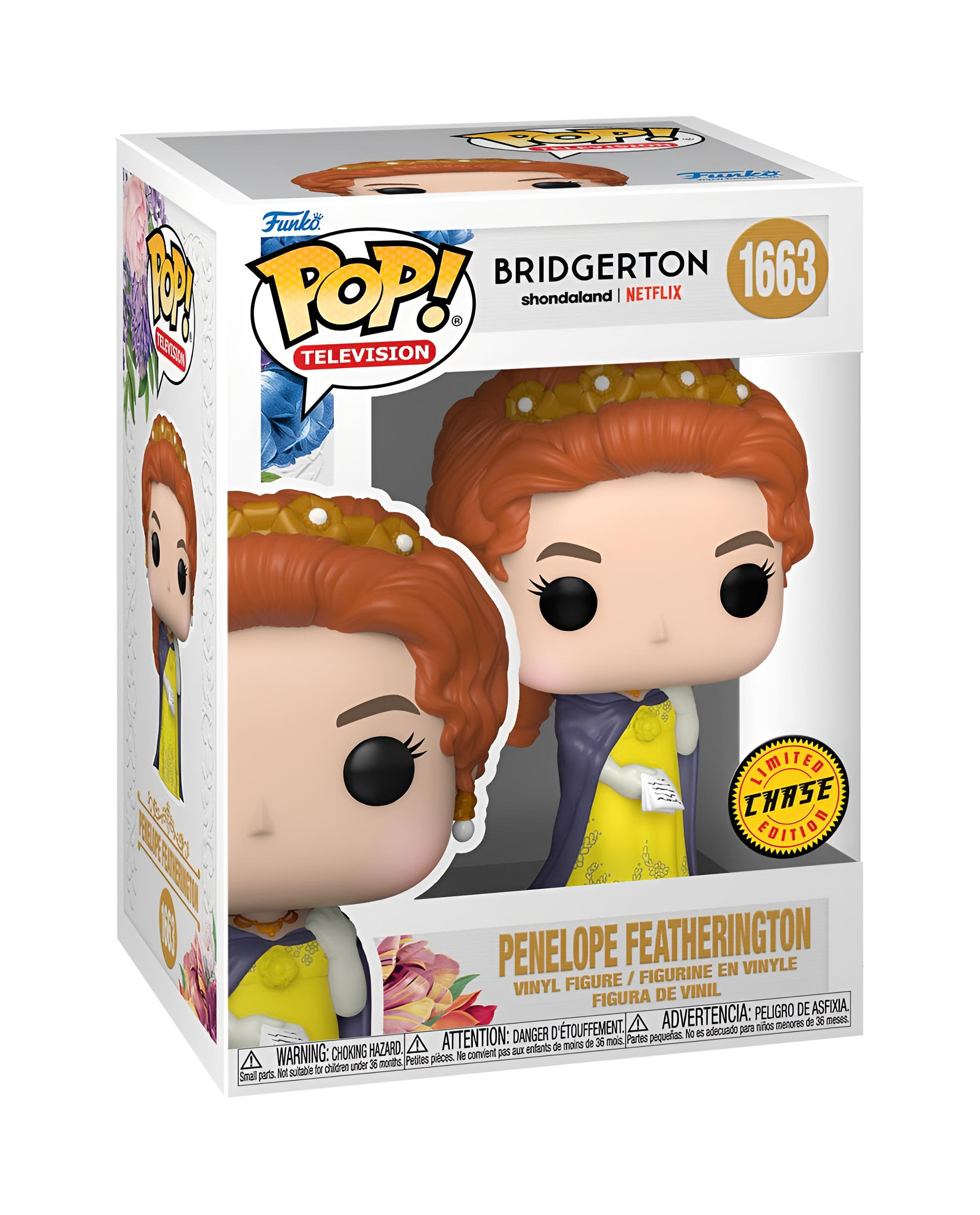 Figura Funko Pop! de Penelope Featherington de Bridgerton, n.º 1663, en caja.
