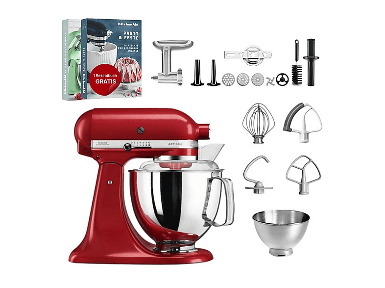 KITCHENAID 5KSM175 Meatlove-Set Küchenmaschine Empire Rot (300 Watt)