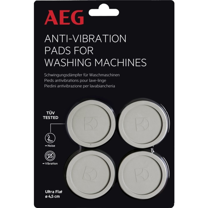 AEG Anti-Vibrations-Pads für Waschmaschinen, 4er-Pack, grau.