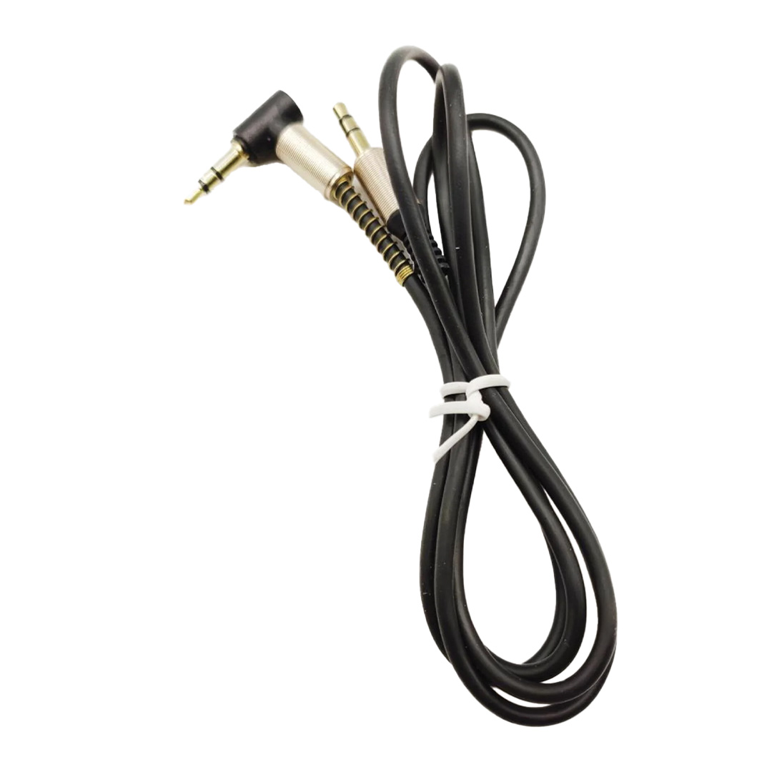 TORIMA XF-09 Siyah Altın Uçlu Araç Stereo Aux Akordiyon Kablo 3.5mm Ses Kablosu