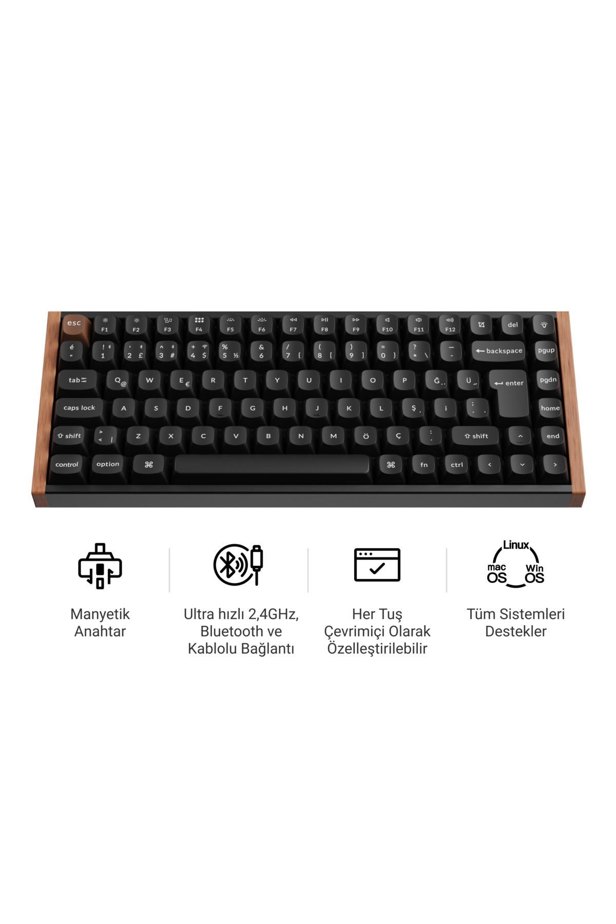 KEYCHRON K2 HE Special Edition Siyah %75 Gateron Magnetic Nebula