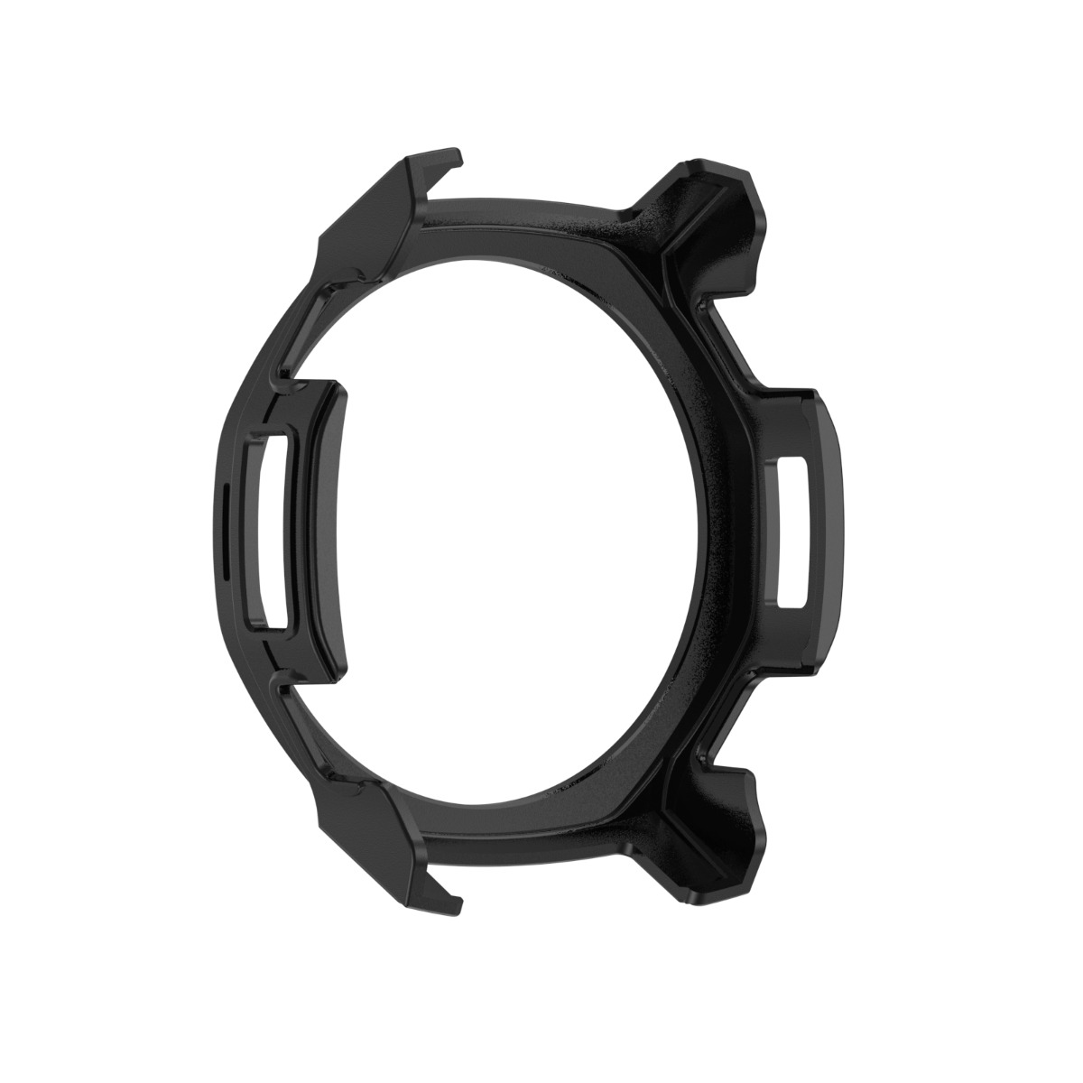 Anello protettivo per orologio nero con ritagli e clip.
