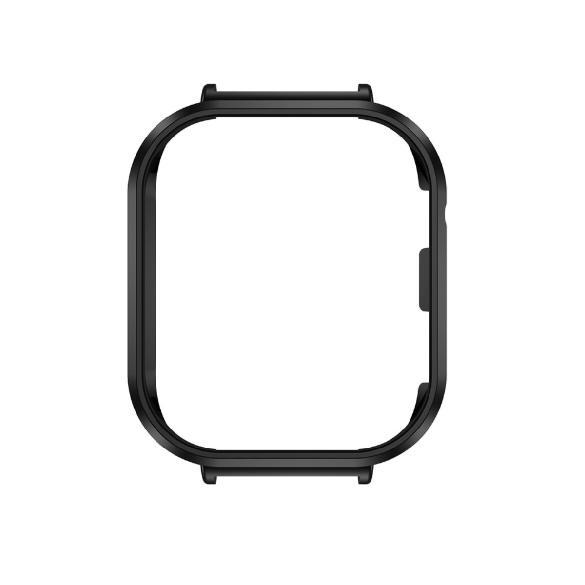 Schwarzer rechteckiger Rahmen mit abgerundeten Ecken für ein Smartwatch-Gehäuse.
