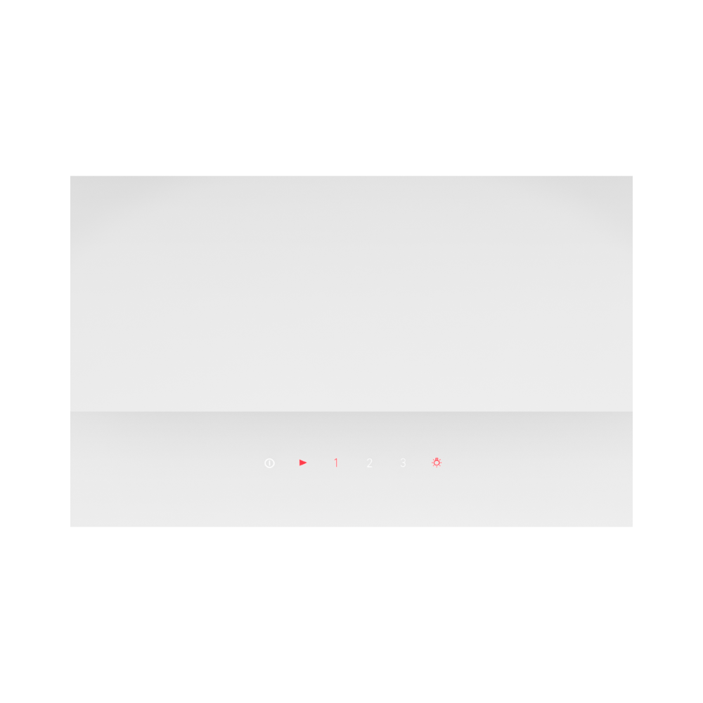 A cooker hob with red icons: clock, play, 1, 2, 3 and light.