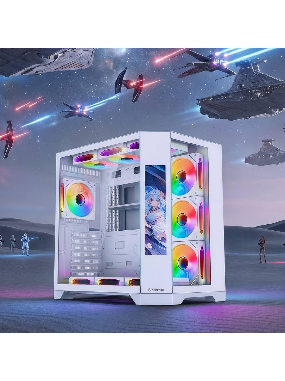 RAMPAGE NOVA 9.16 İnç Lcd Ekranlı Hub + Kumanda Beyaz