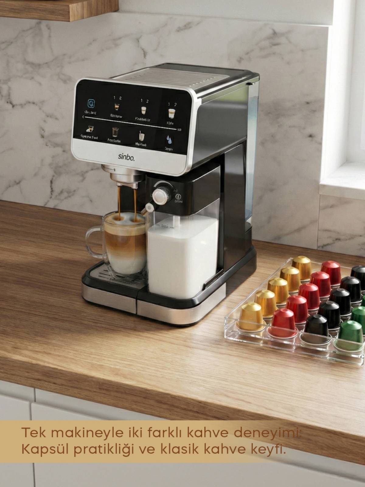 SINBO SCM-2996 Pro Cappuccino Latte Espresso 20 Bar 1.5l
