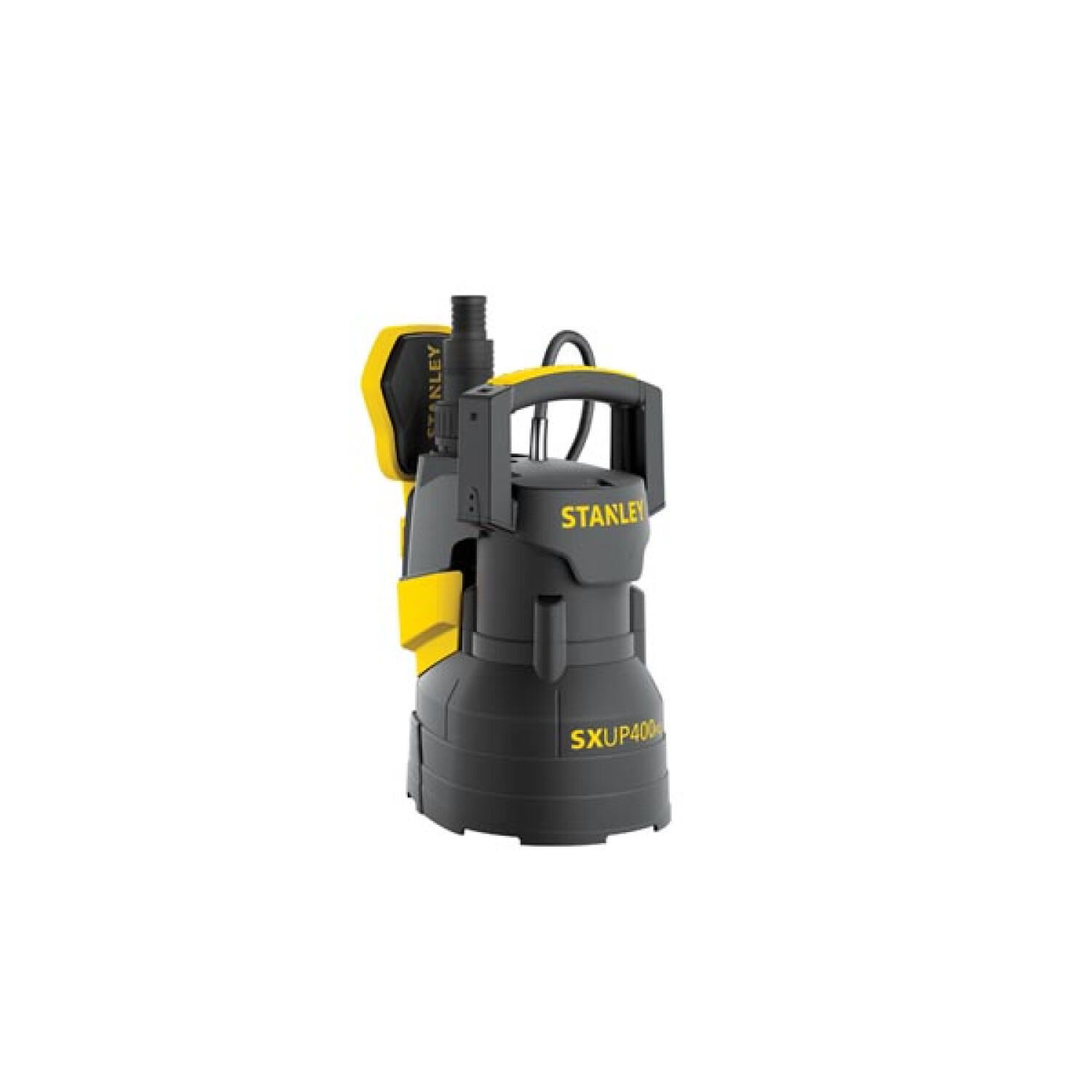 Pompa sommersa Stanley nera e gialla, modello SXUP400.