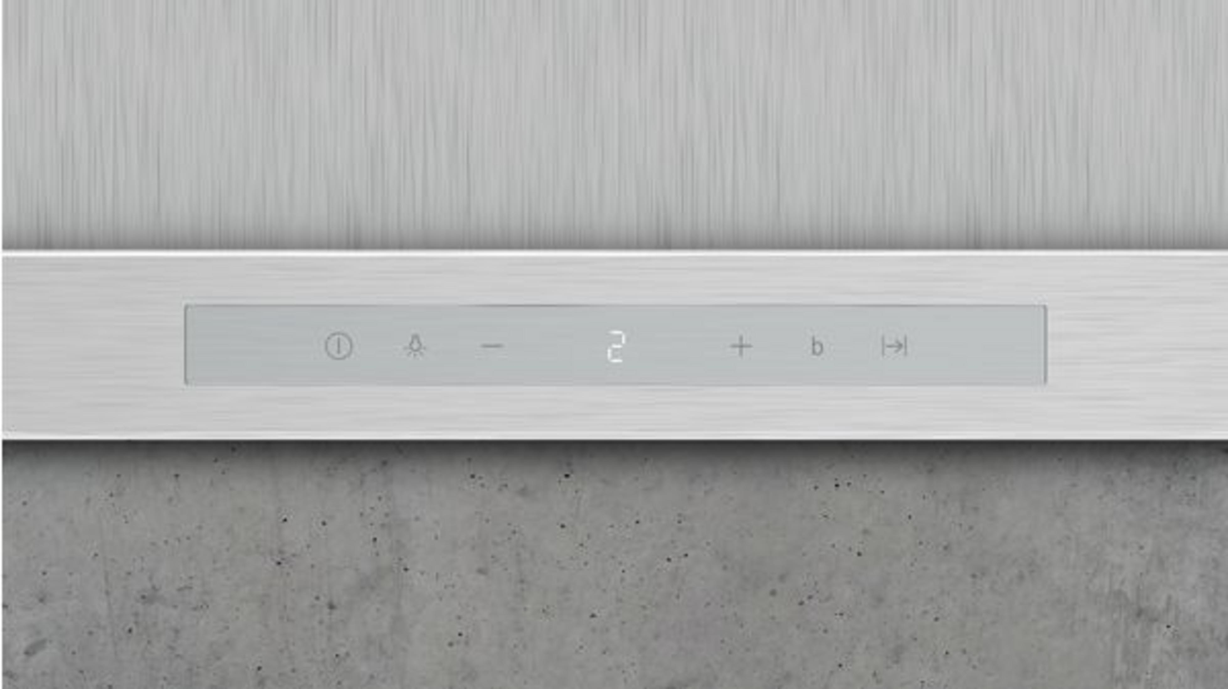Pannello di controllo con icone accensione, luce, meno, velocità 2, più, boost e timer.