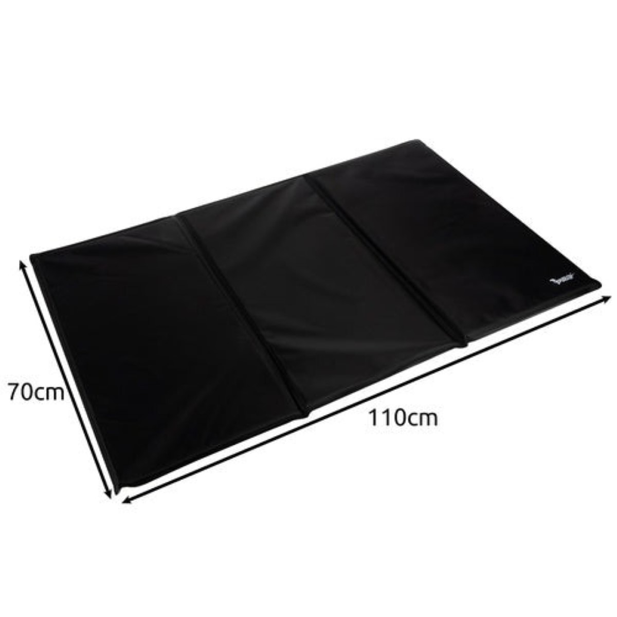 Alfombra negra plegable, 70x110cm, con costuras.