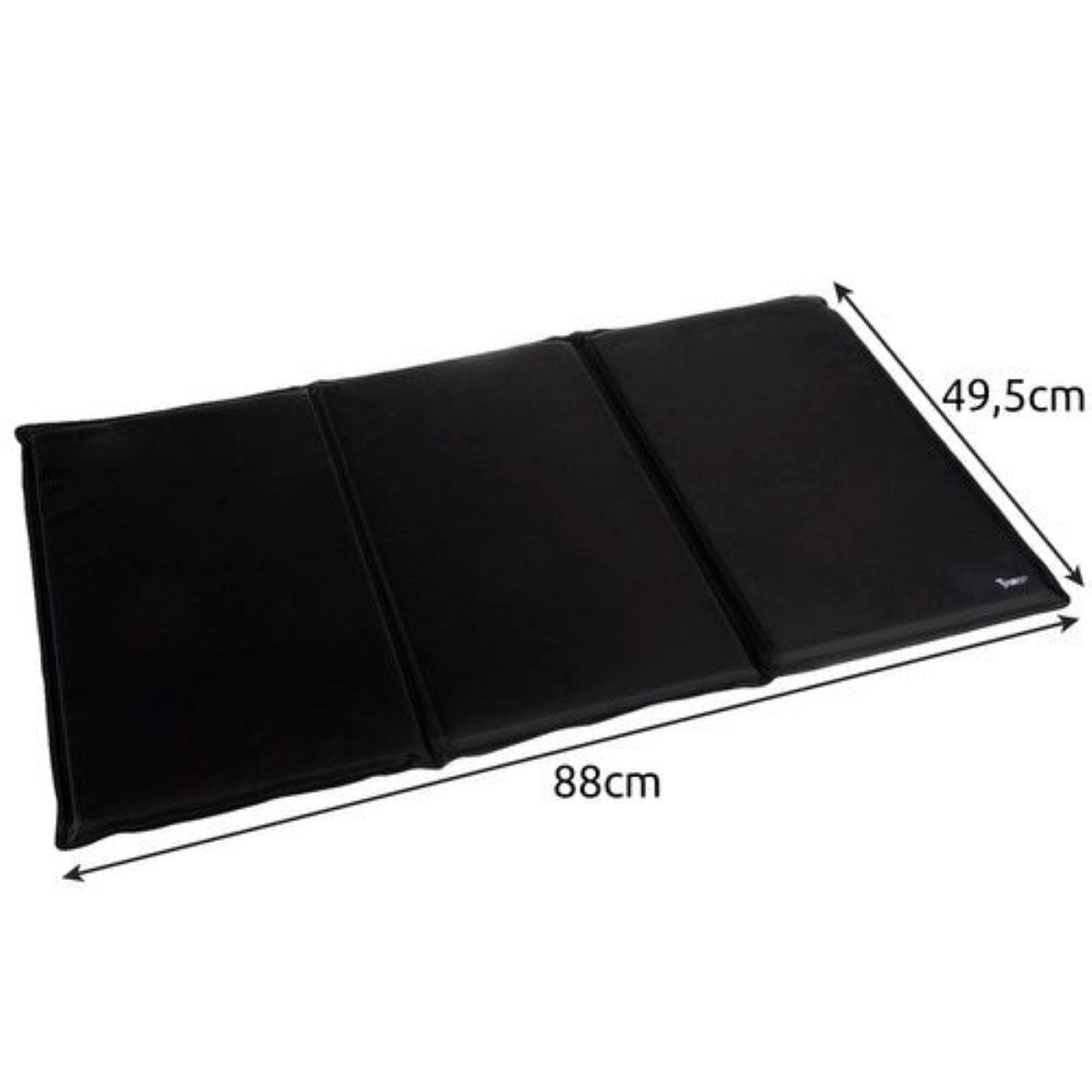Alfombra negra plegable, 88x49,5 cm, con costuras, para uso exterior.