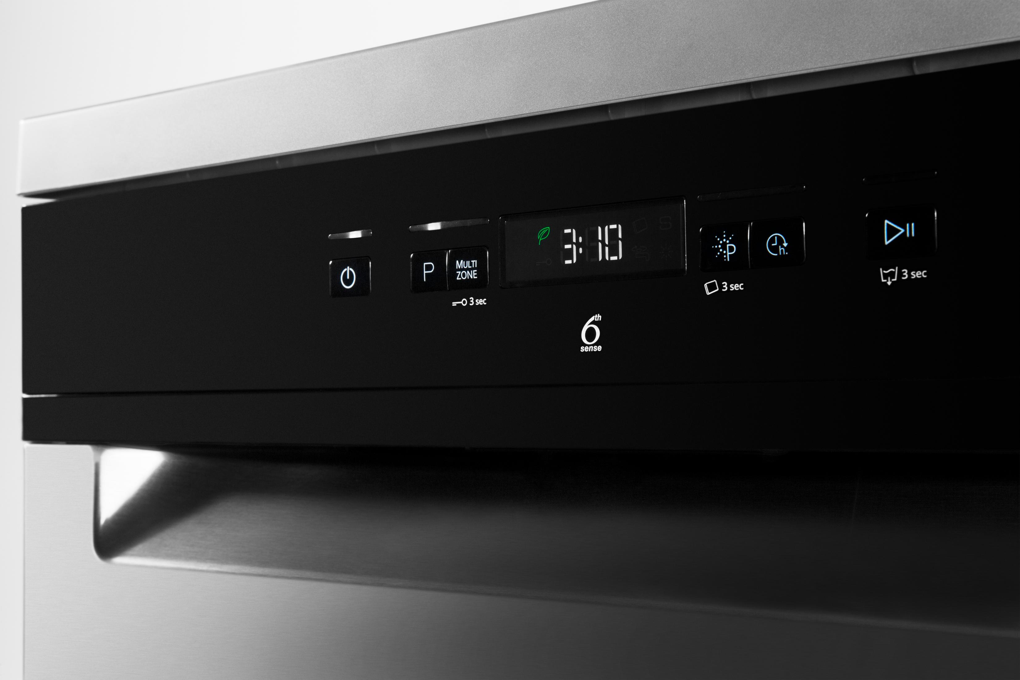 Panel sterowania zmywarki z godziną 3:10 i symbolami.