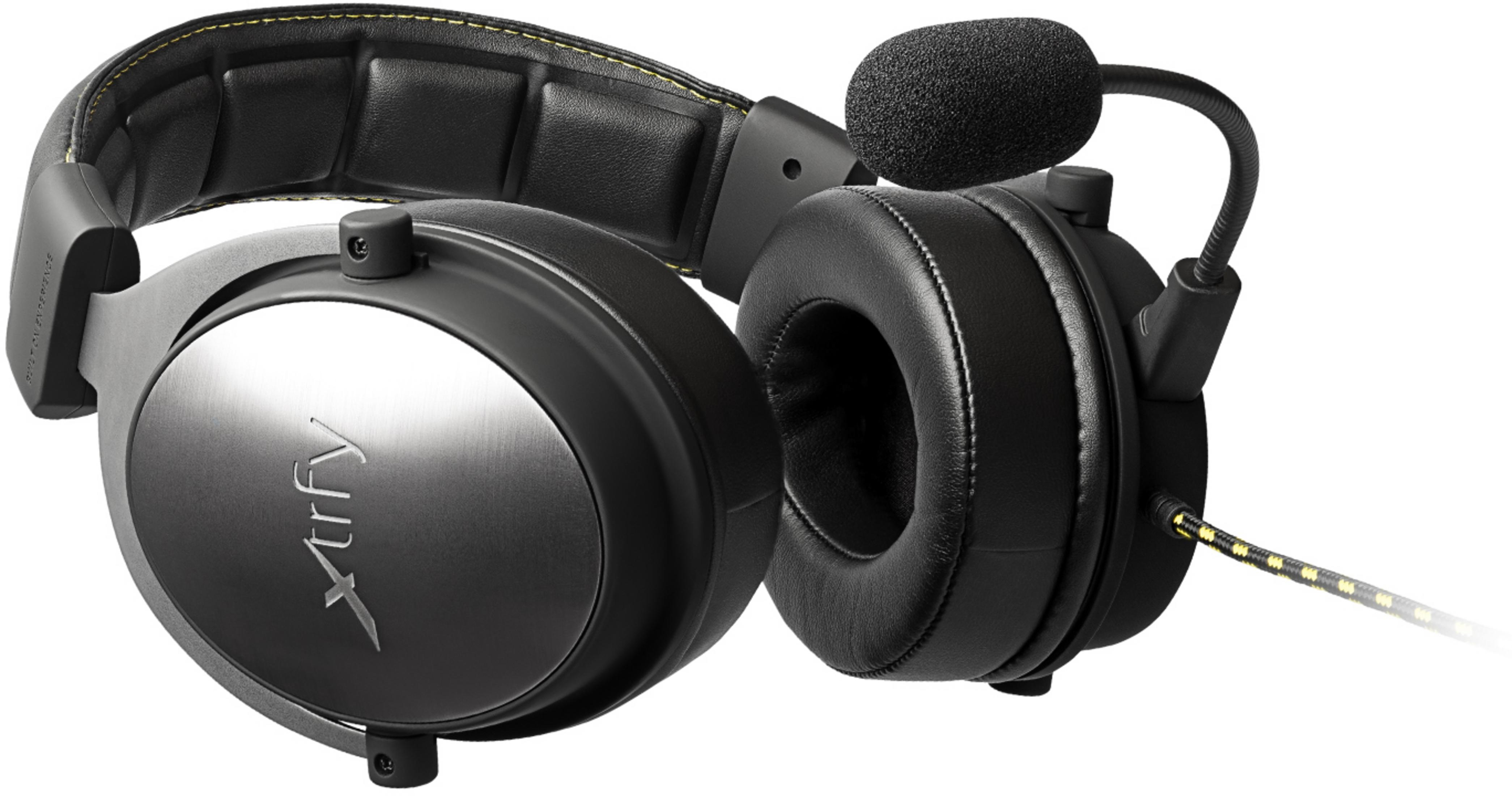 Black gaming headset with microphone and Xtrfy logo.