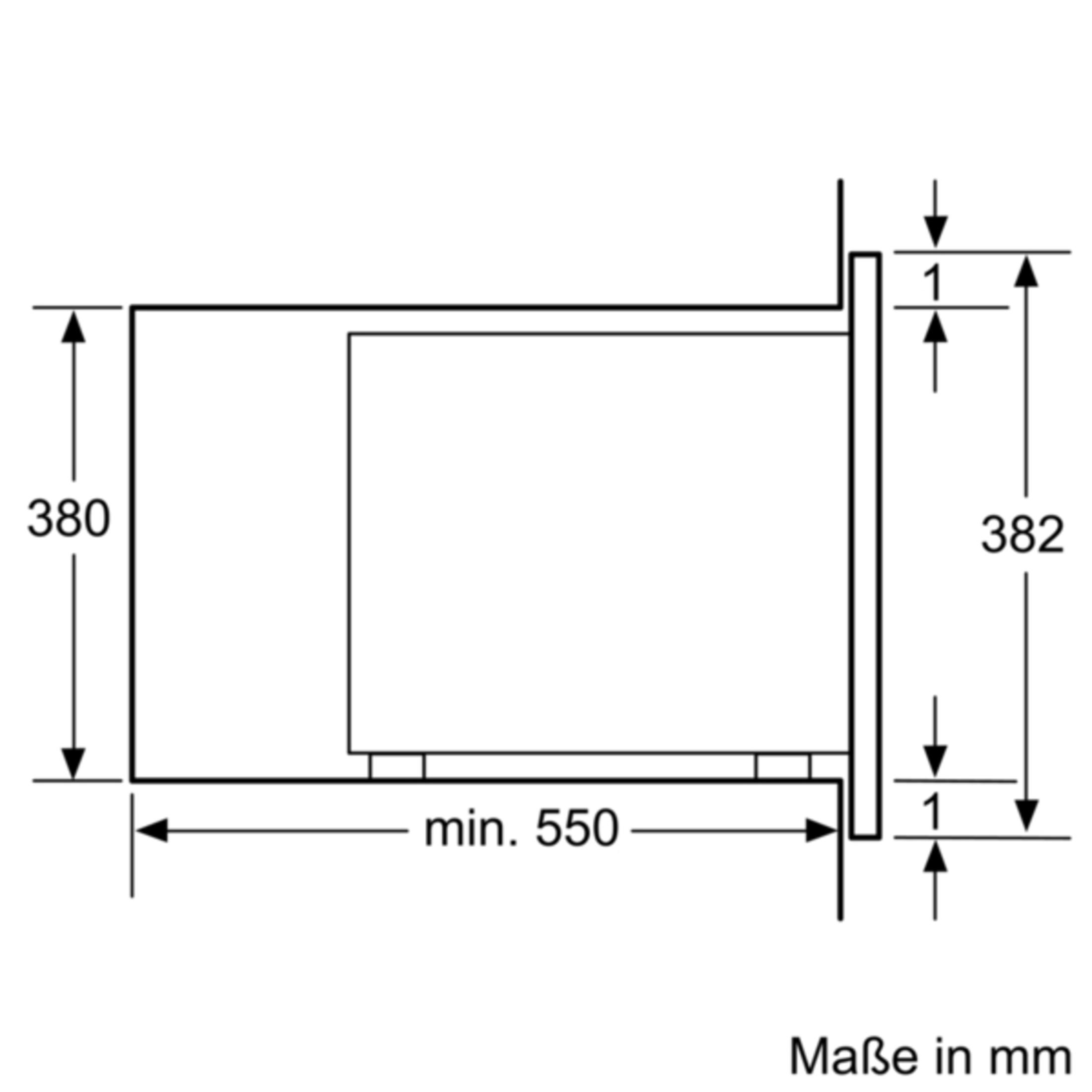 Dessin technique avec dimensions : Hauteur 380mm, Largeur 550mm, Profondeur 382mm.