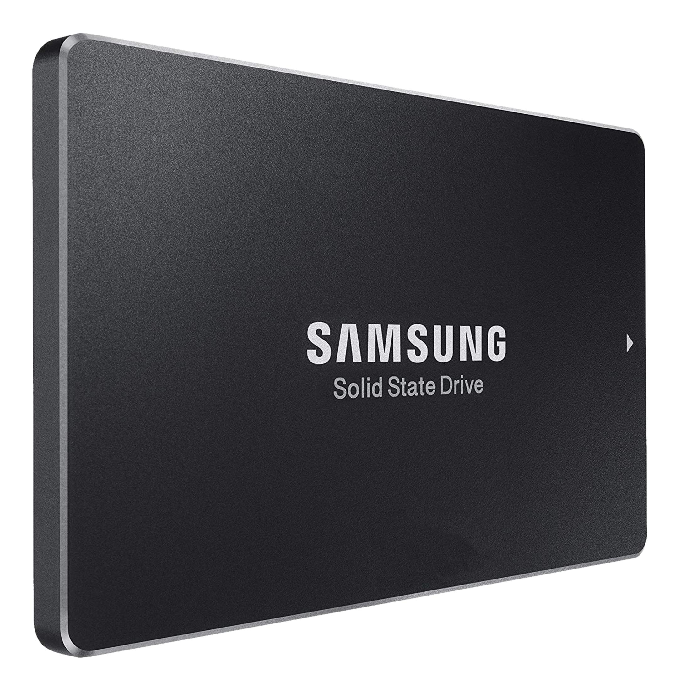 SSD Samsung nero con bordo argentato e logo.