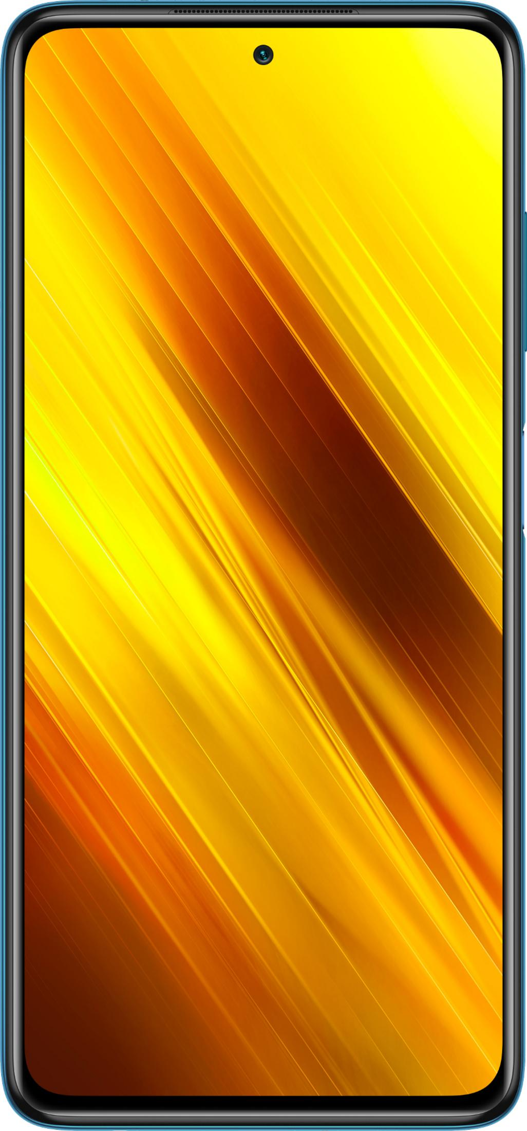 Ein Smartphone mit einem gelb-orangen, gestreiften Hintergrund.