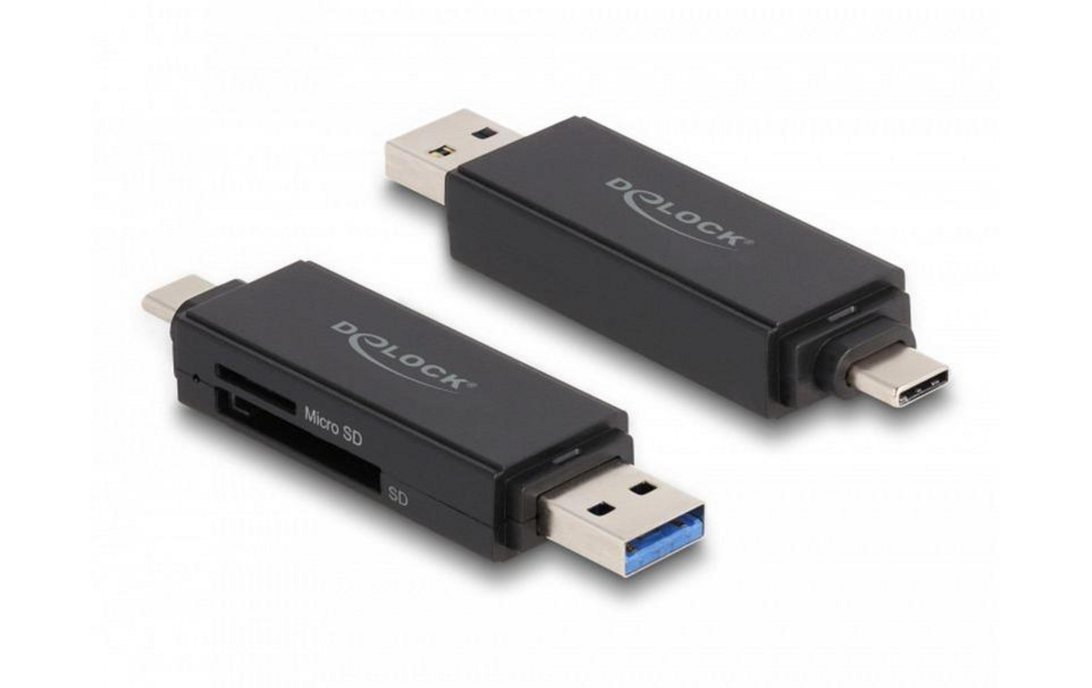 Zwei schwarze Kartenleser mit USB-A- und USB-C-Anschlüssen.