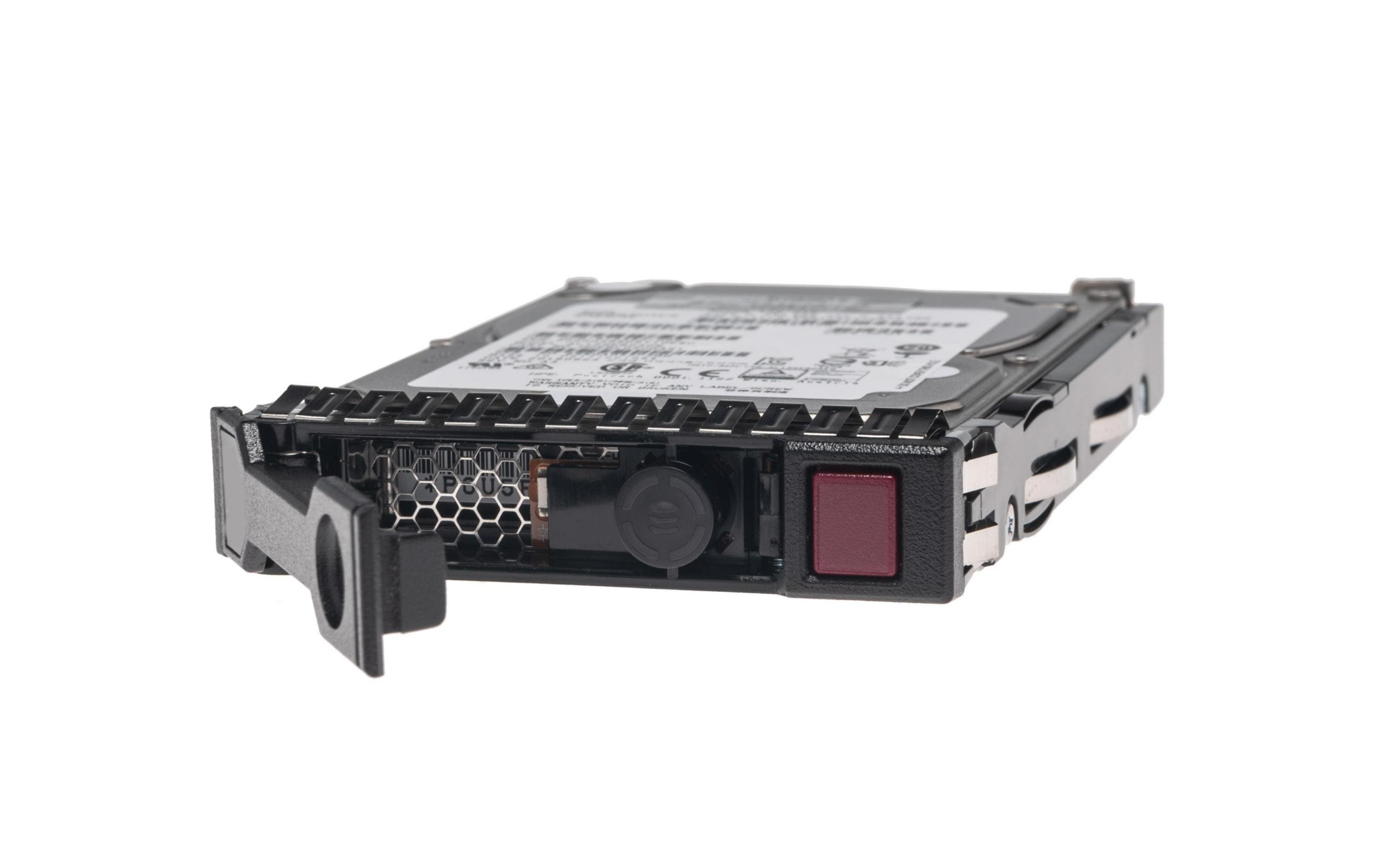 Un piccolo controller per hard disk nero e argento con pulsante rosso.