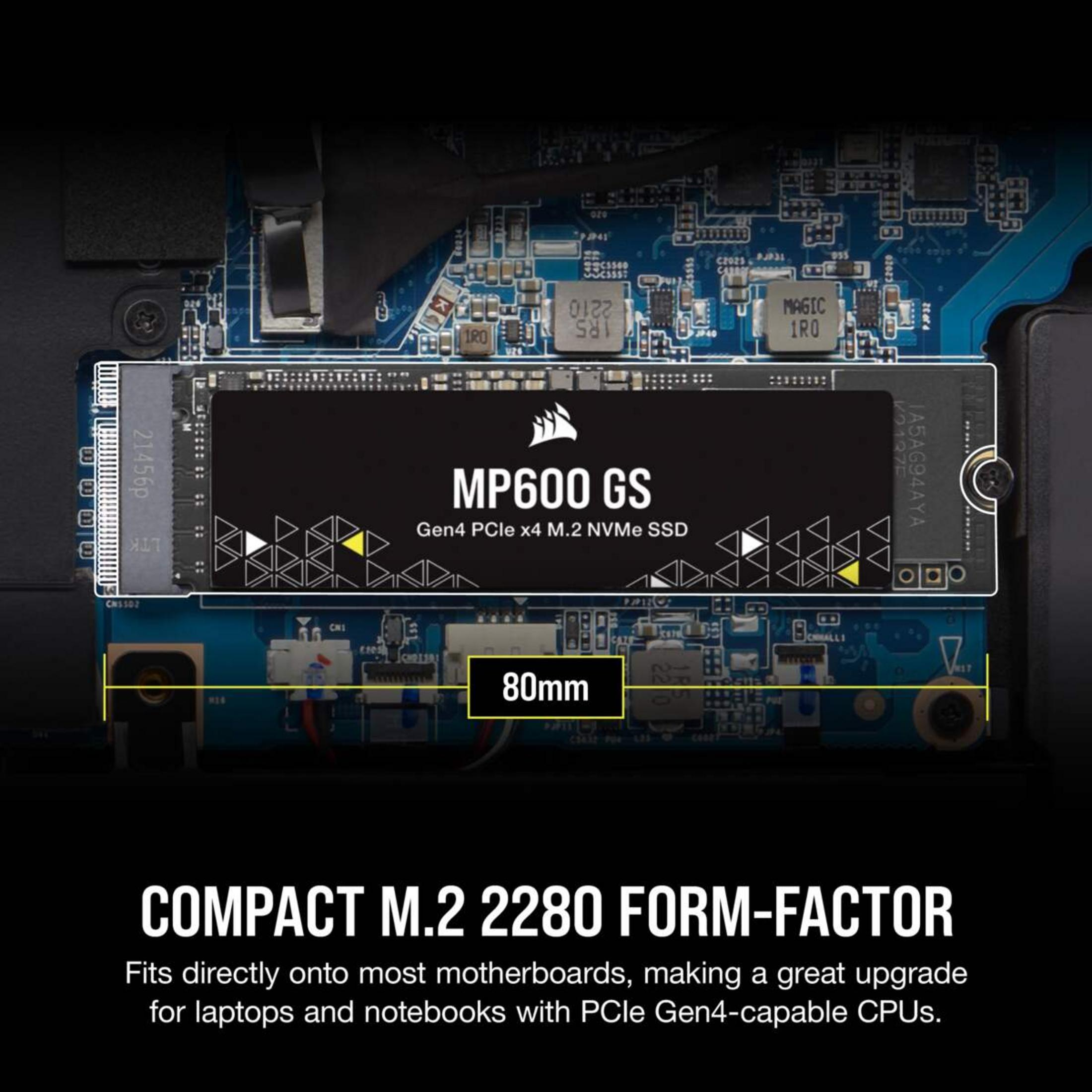 Un SSD NVMe M.2 2280 en una placa base, de 80 mm de largo.