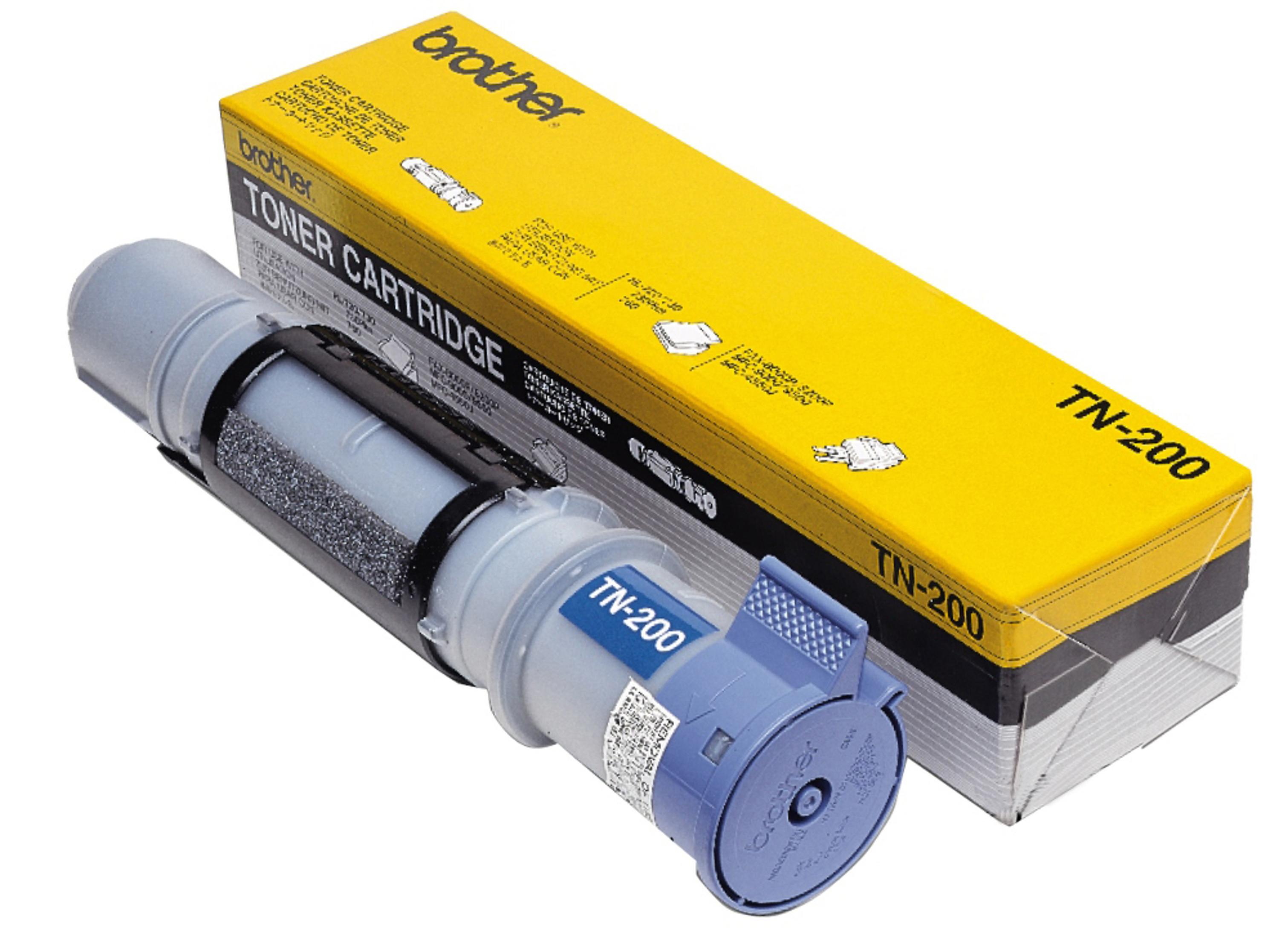 Ein Brother TN-200 Tonerkartusche-Verpackung mit einer Kartusche.