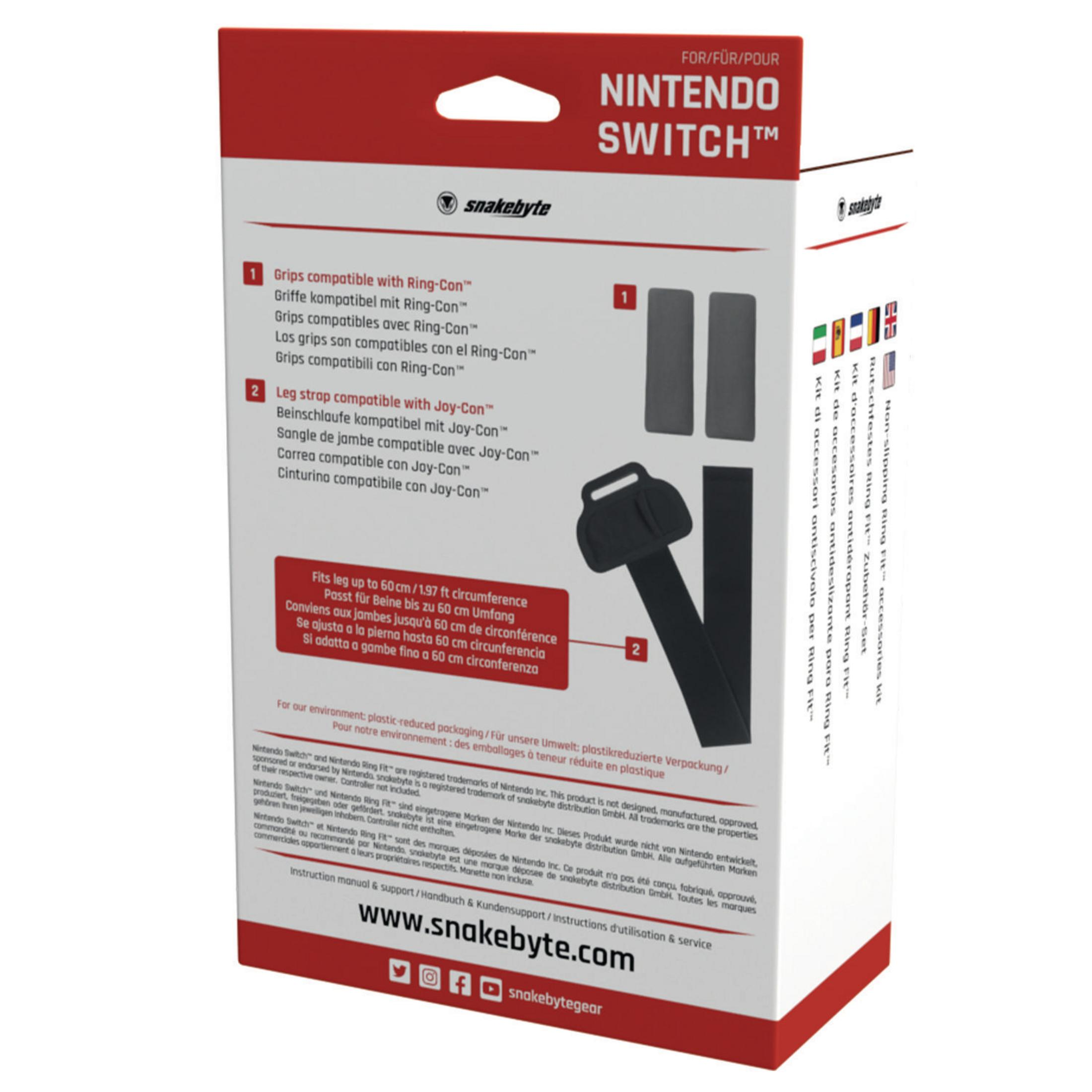Verpackung für Nintendo Switch Ring Fit Zubehör: Griffe und Beinriemen.