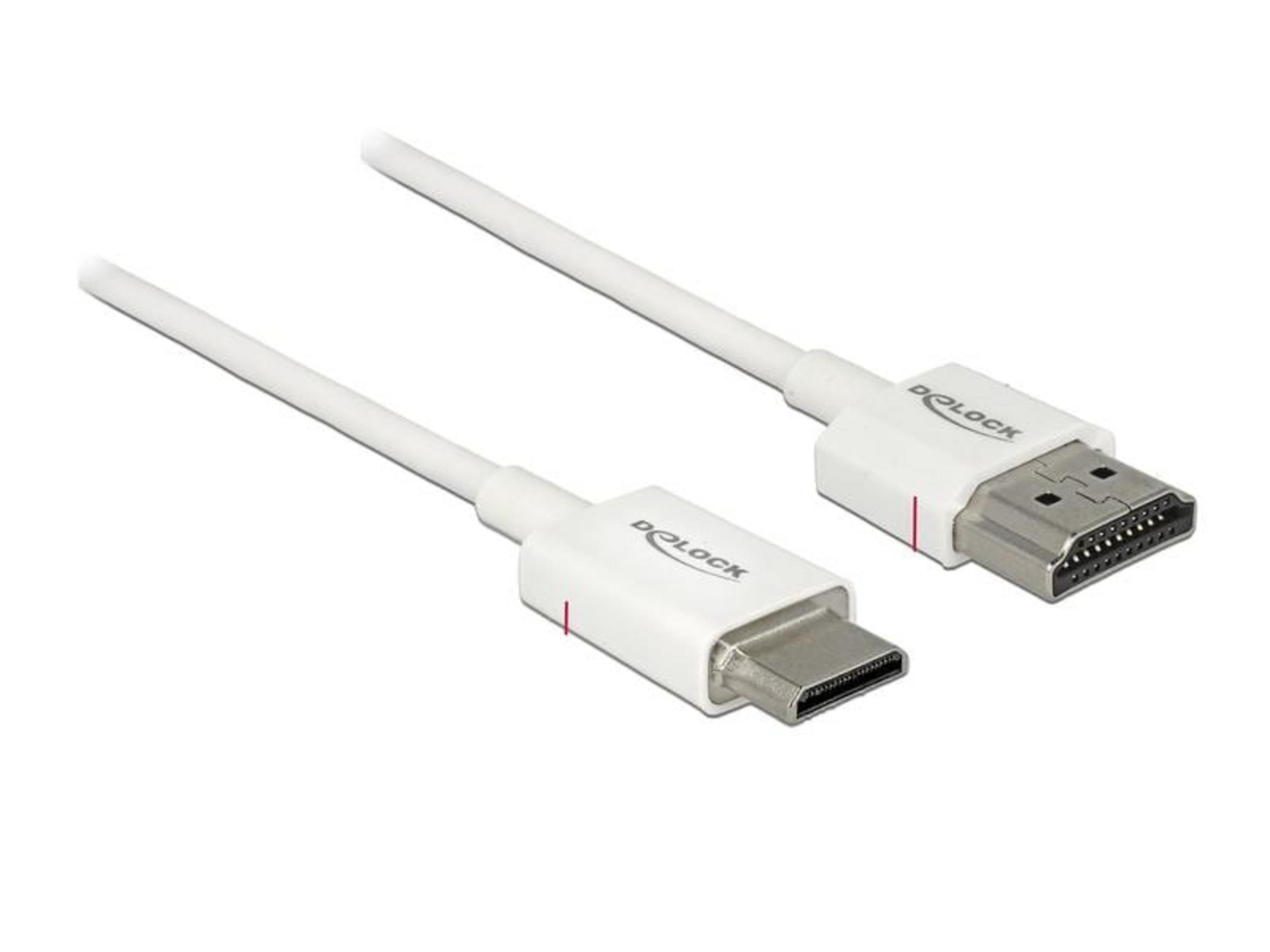 Ein weißes Kabel mit USB-C und HDMI-Anschlüssen, mit dem Dolock-Logo.