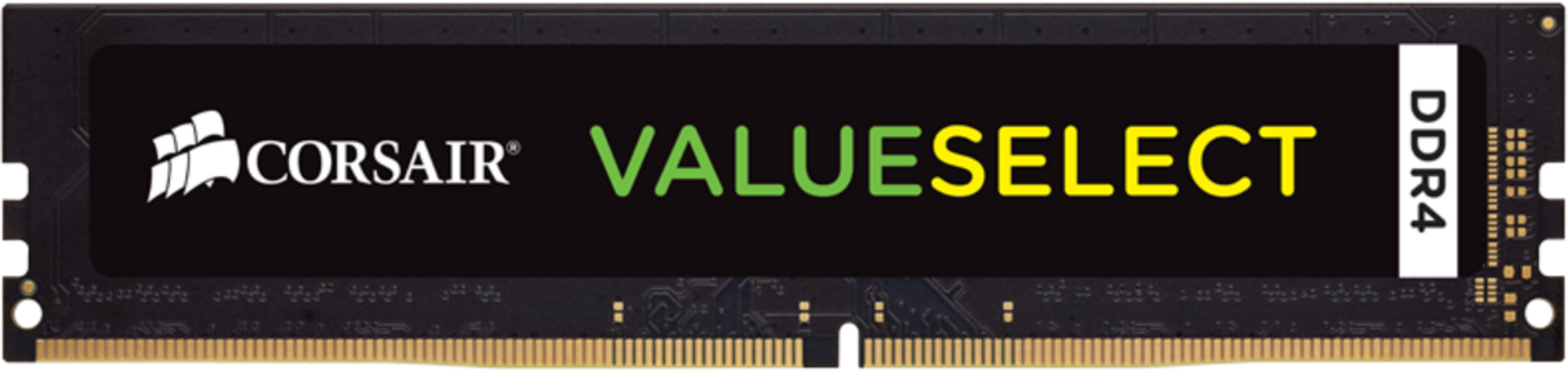 Moduł RAM Corsair ValueSelect DDR4 ze złotymi stykami.