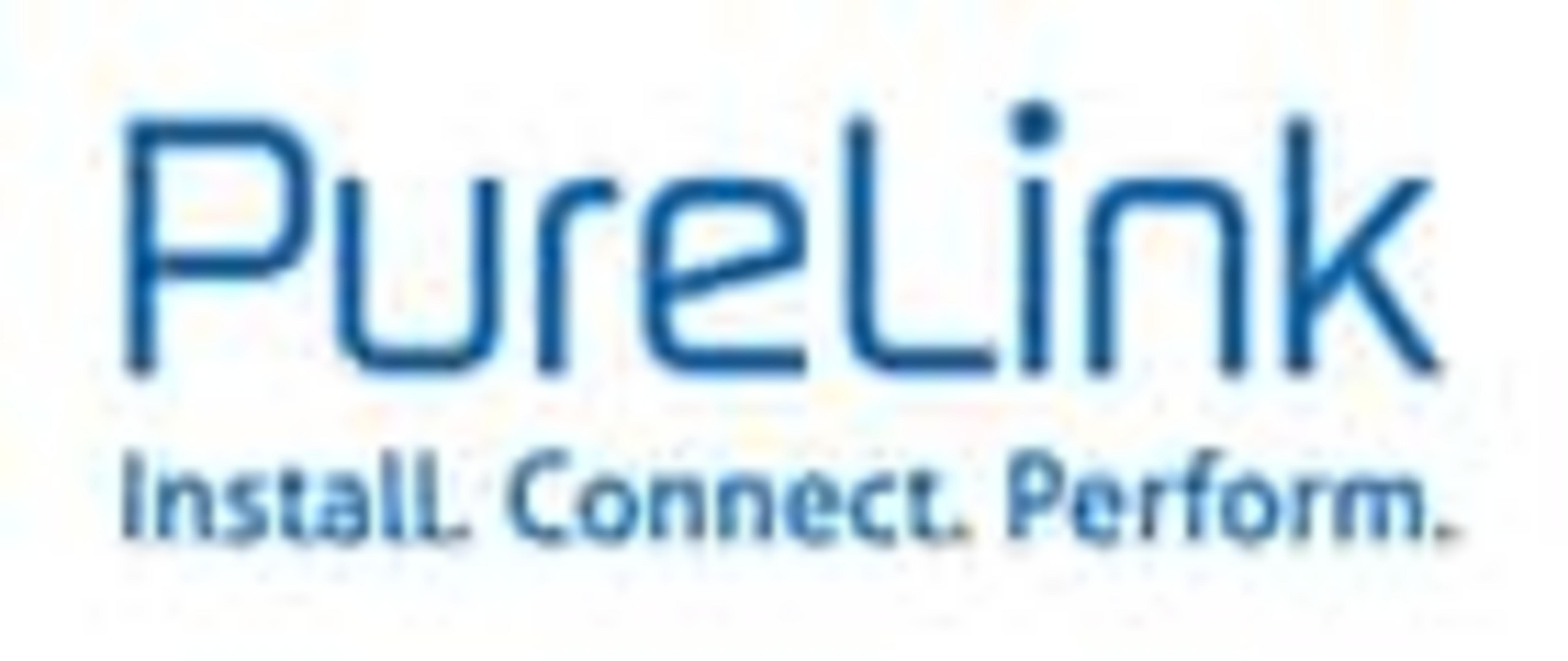 Logo z napisem PureLink oraz Install. Connect. Perform.