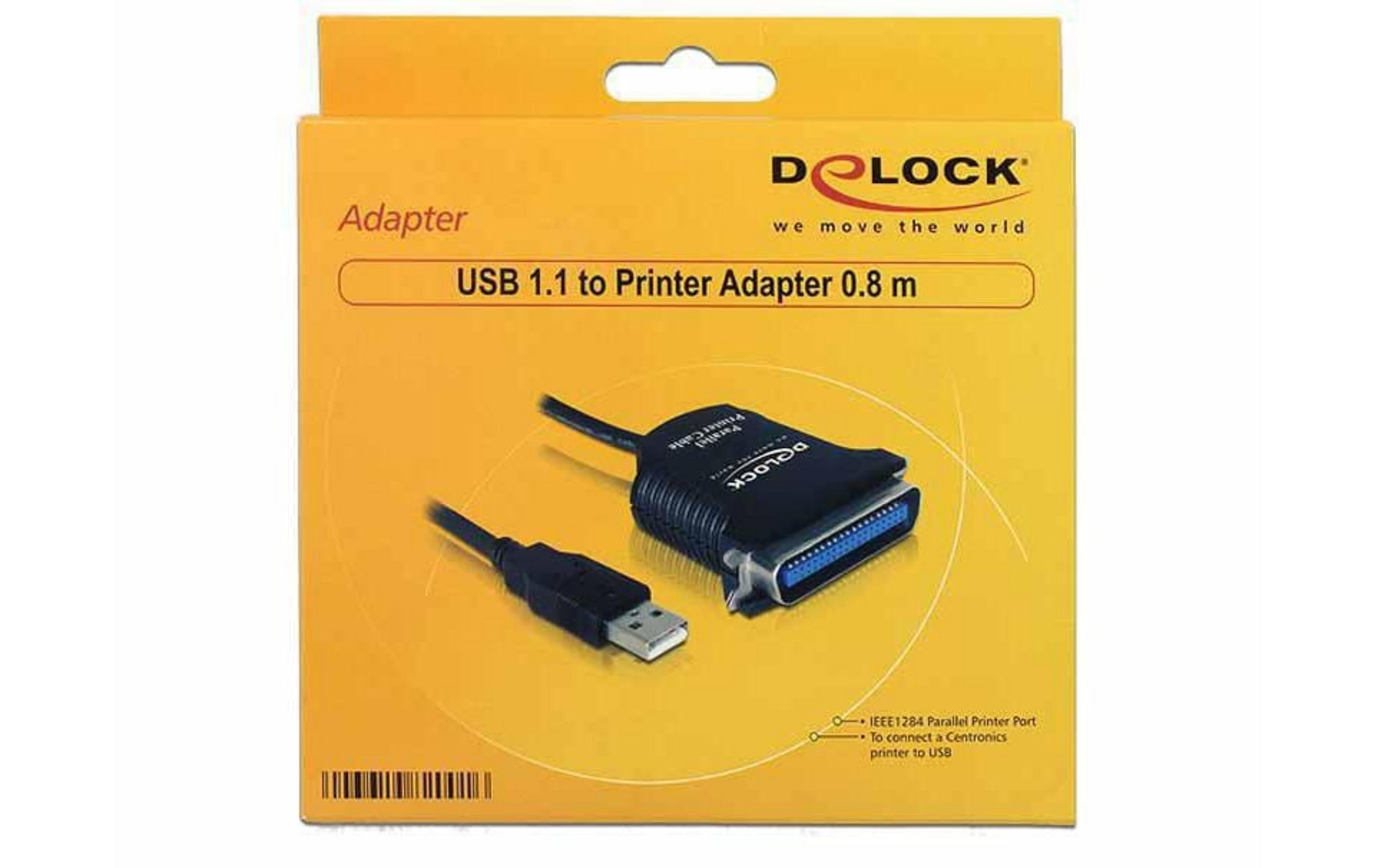 Adattatore Delock USB 1.1 a Stampante 0,8m con porta Centronics.