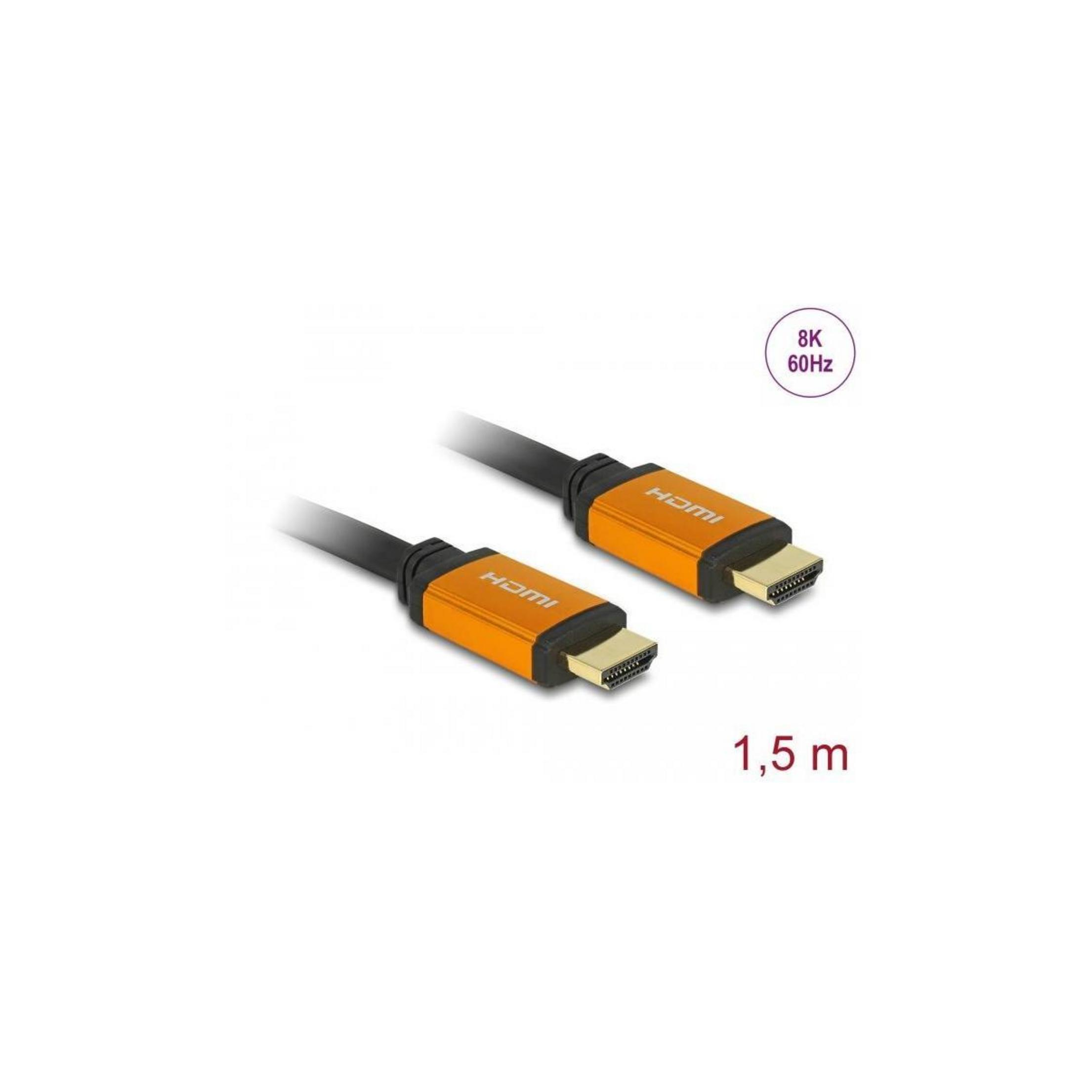 Zwei HDMI-Kabel mit orangefarbenen Steckern und 8K 60Hz-Logo.