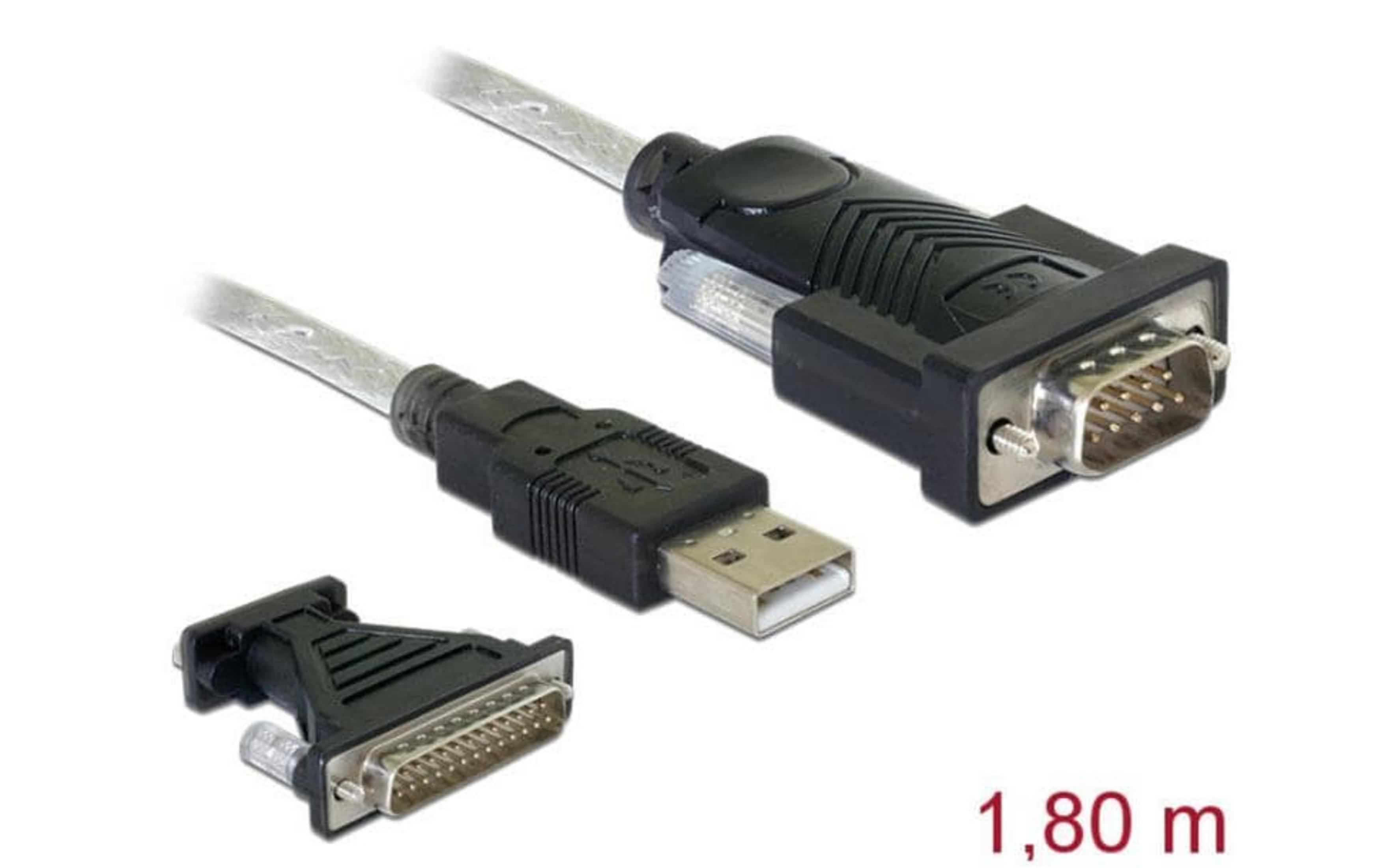 Un cavo USB a VGA da 1,80 m con connettore DB25.