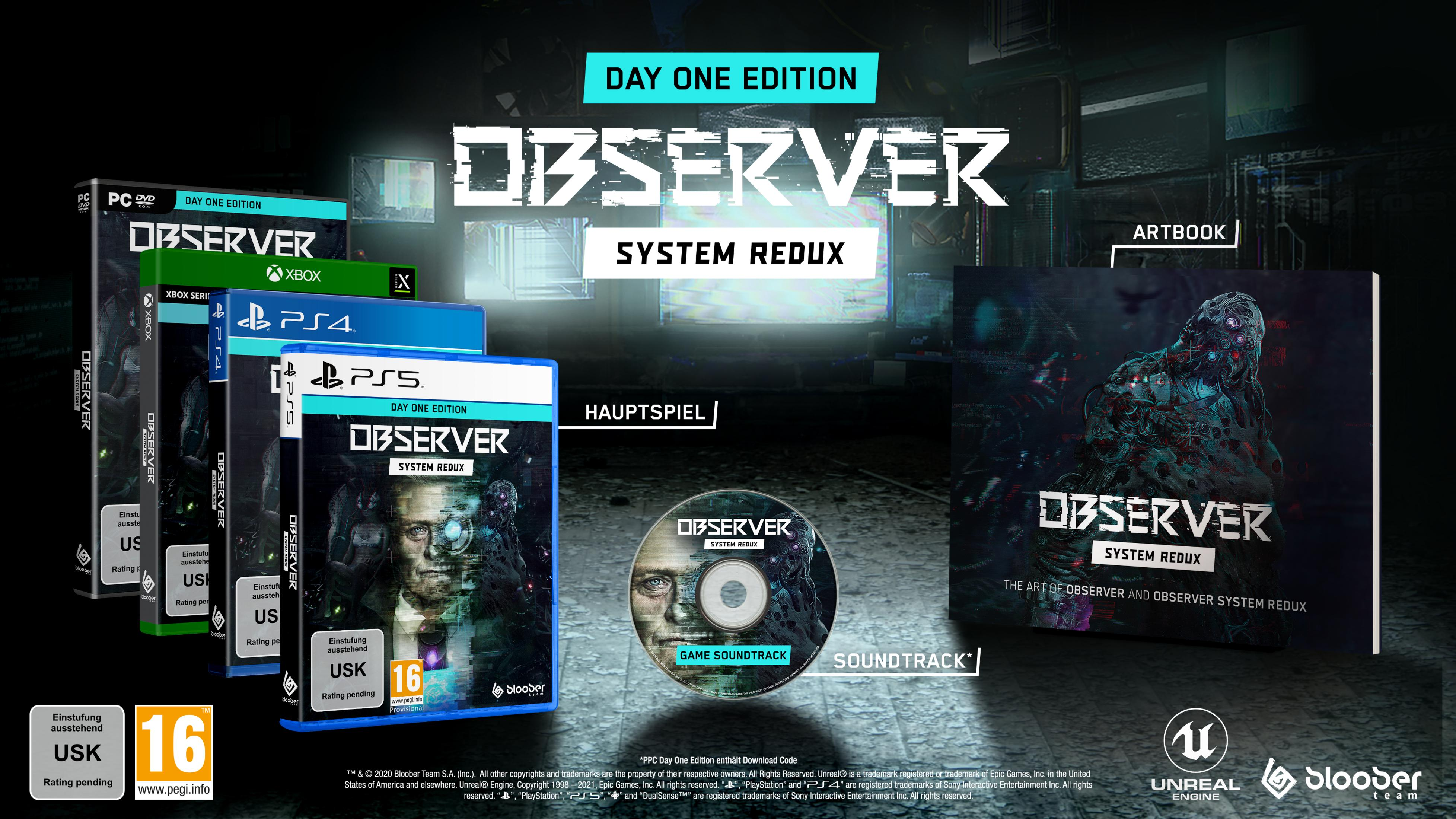 Observer: System Redux Day One Edition für PC, Xbox, PS4, PS5 mit Artbook & Soundtrack.