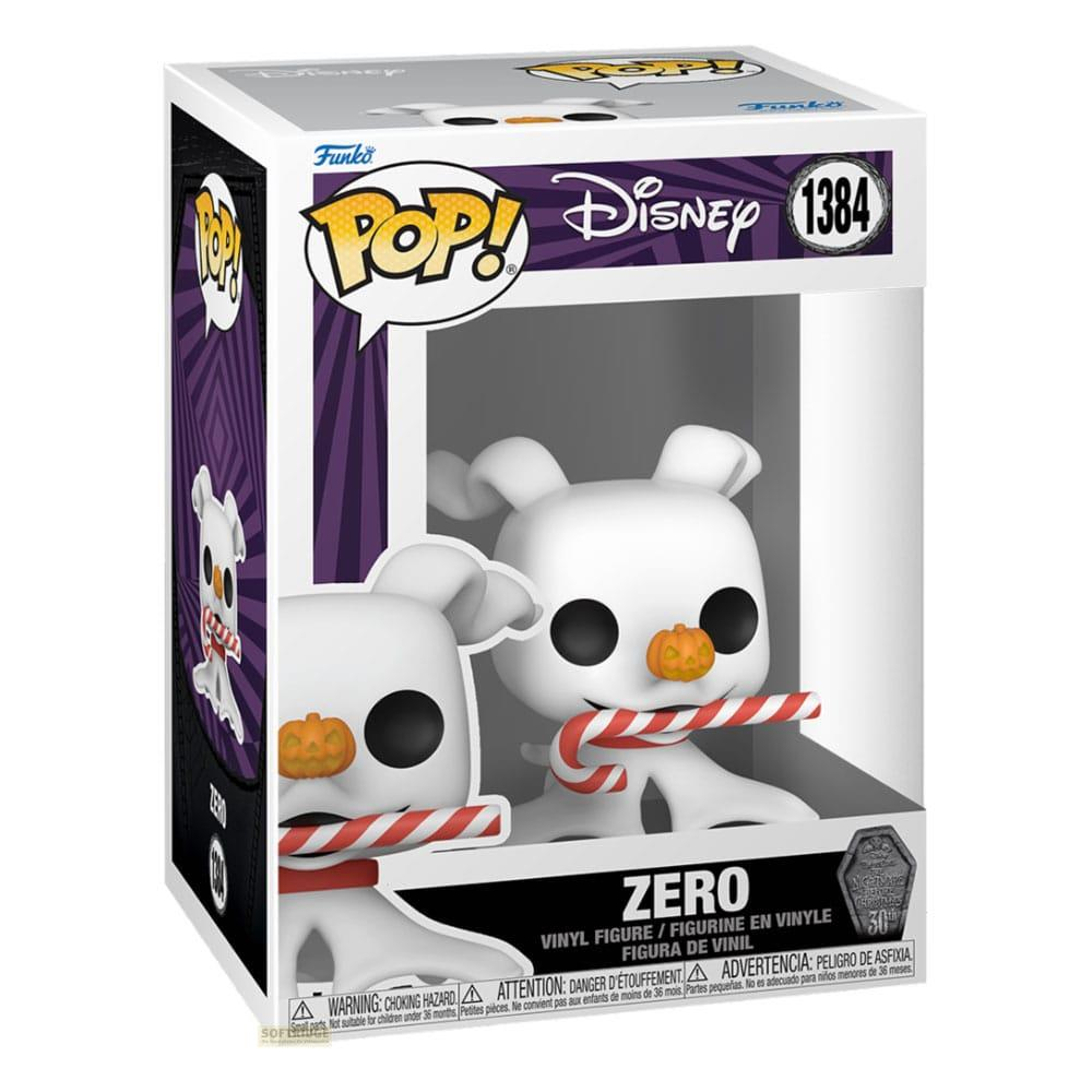 Funko Pop! Vinyl Figur von Zero aus Disney mit Kürbisnasen und Zuckerstangen.