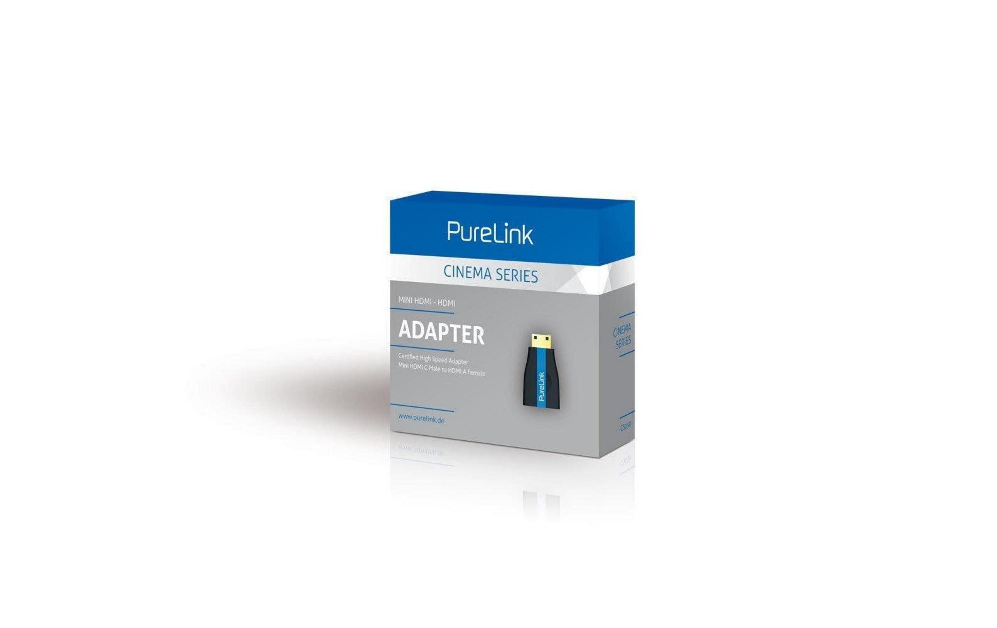 PureLink Mini HDMI auf HDMI Adapter-Verpackung mit Adapterabbildung.