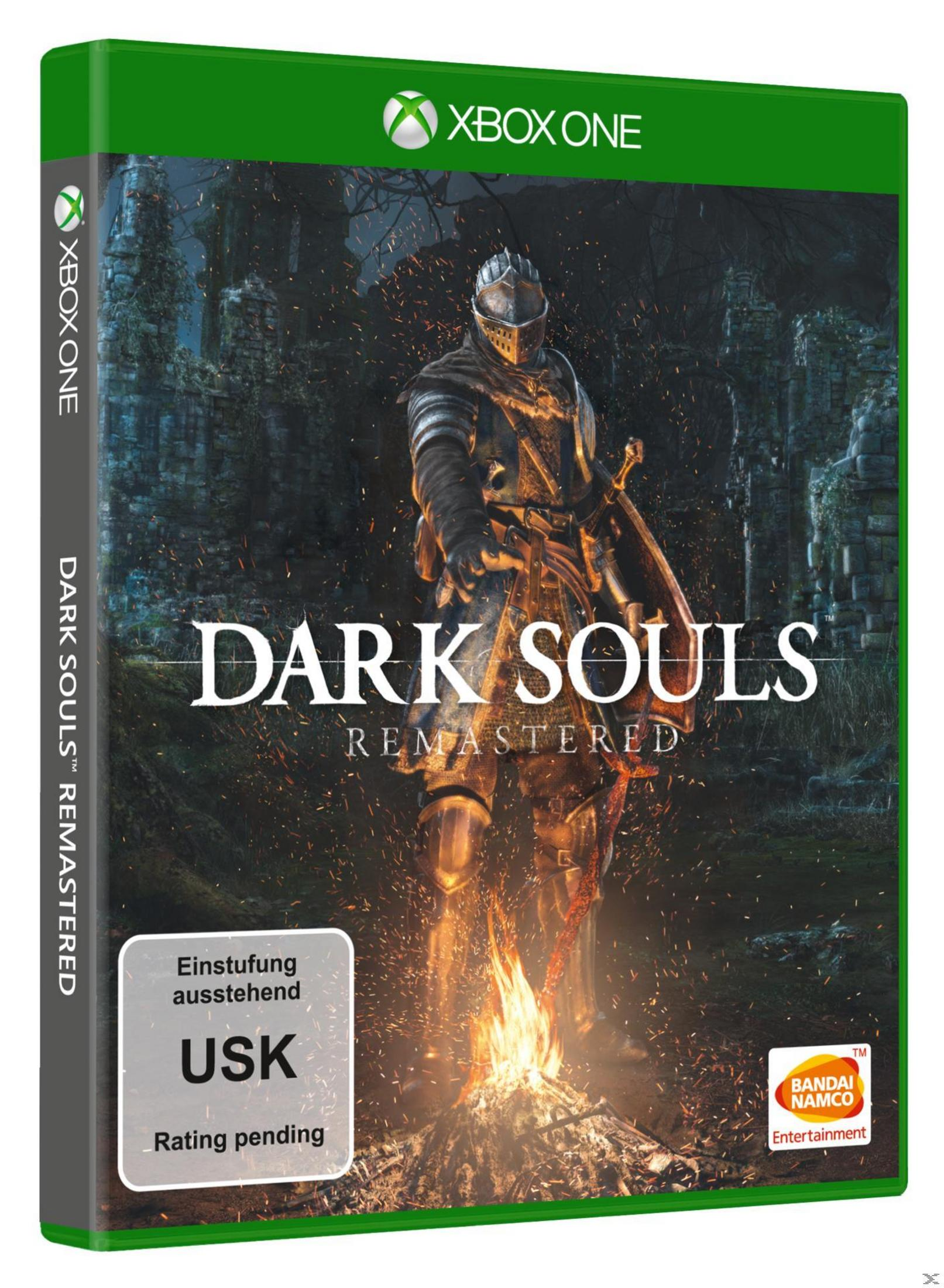 Dark Souls Remastered Xbox One Hülle mit Ritter vor Lagerfeuer.