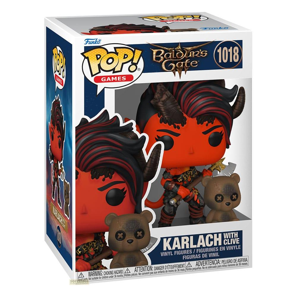 Figura de vinilo Funko Pop! de Karlach de Baldur's Gate 3 con dos ositos.