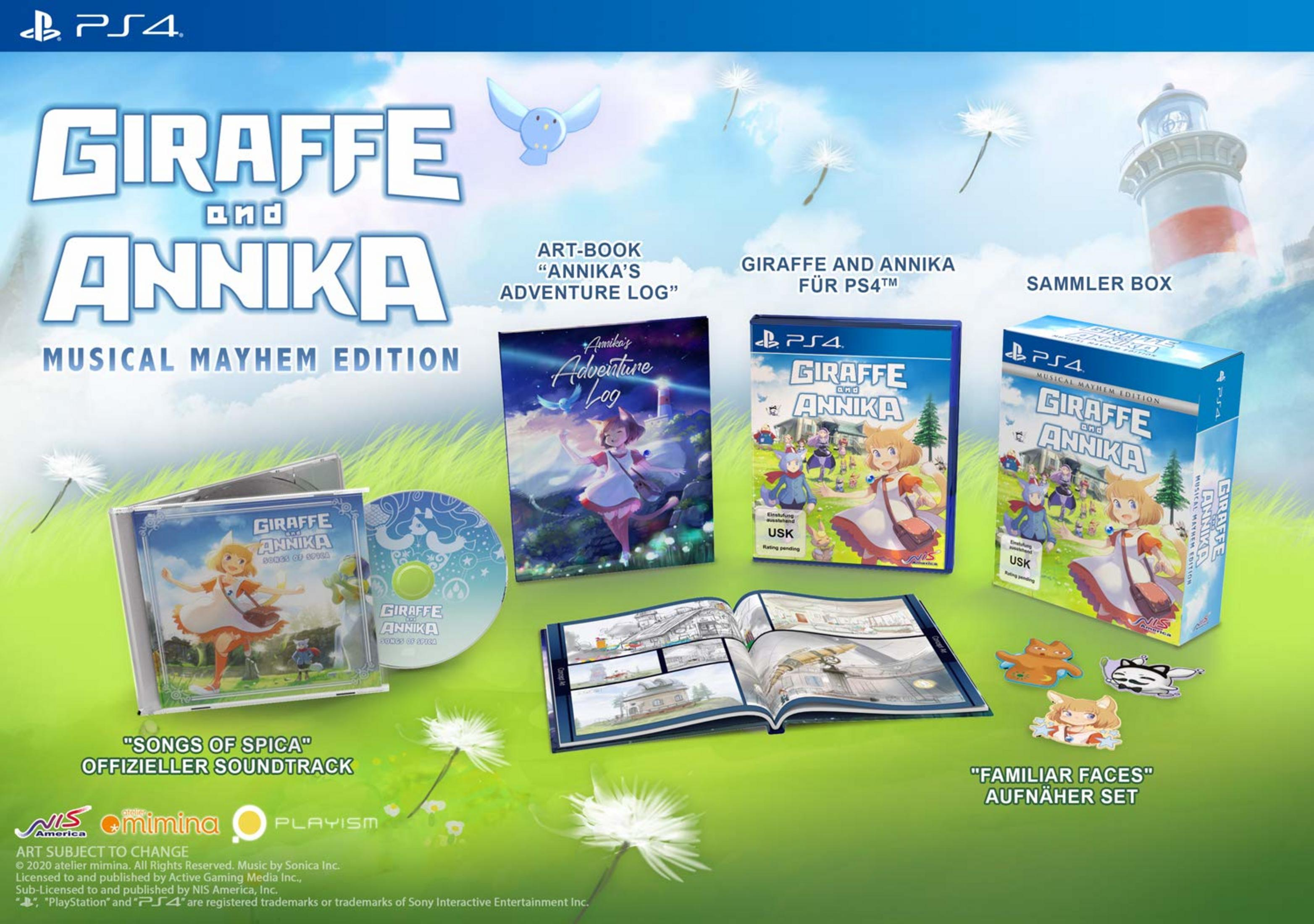 Giraffe and Annika "Musical Mayhem Edition" PS4-Spiel mit Soundtrack, Artbook und Sammlerbox.