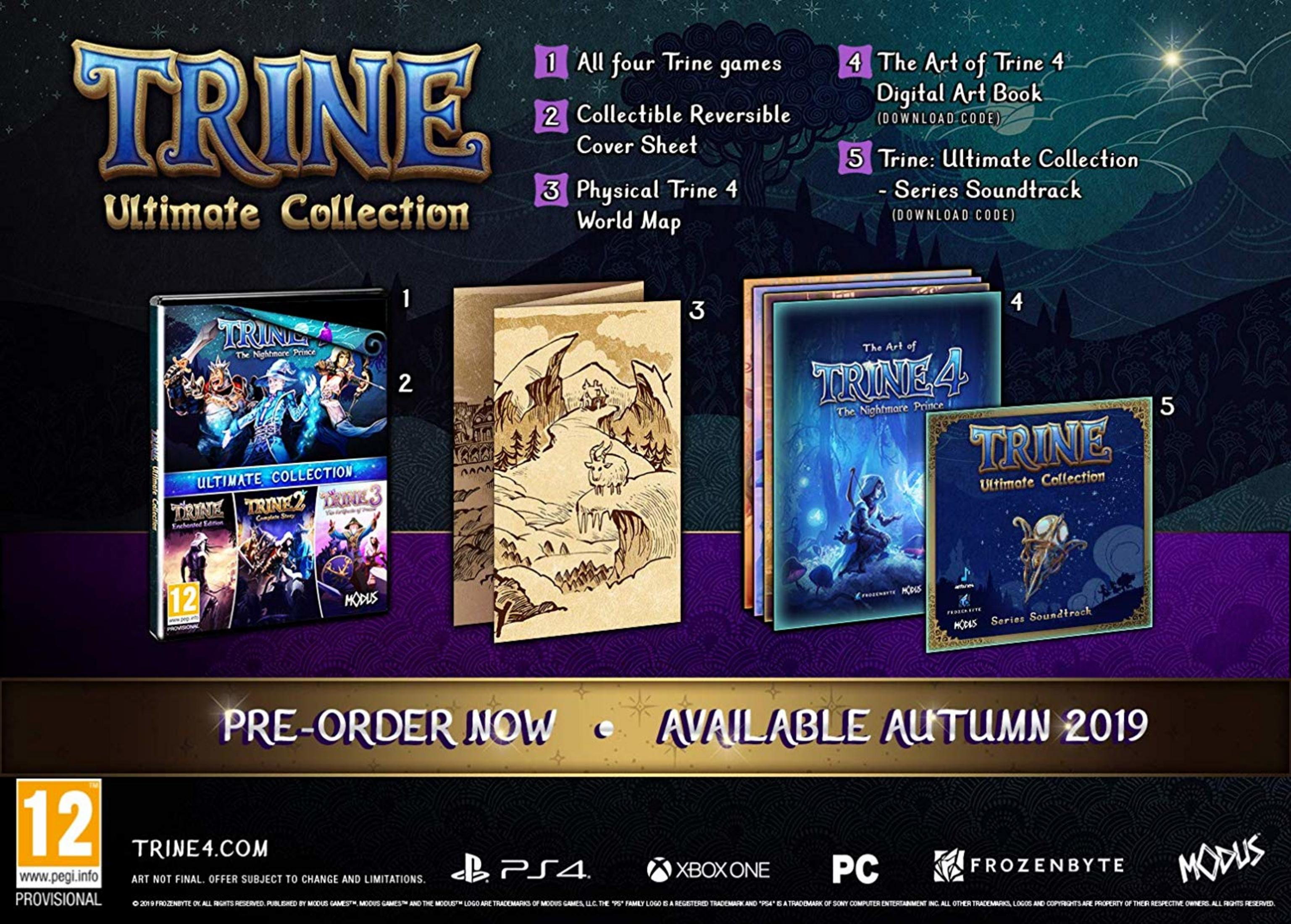 Trine Ultimate Collection: Spiele, Artbook, Soundtrack, Karte & mehr.